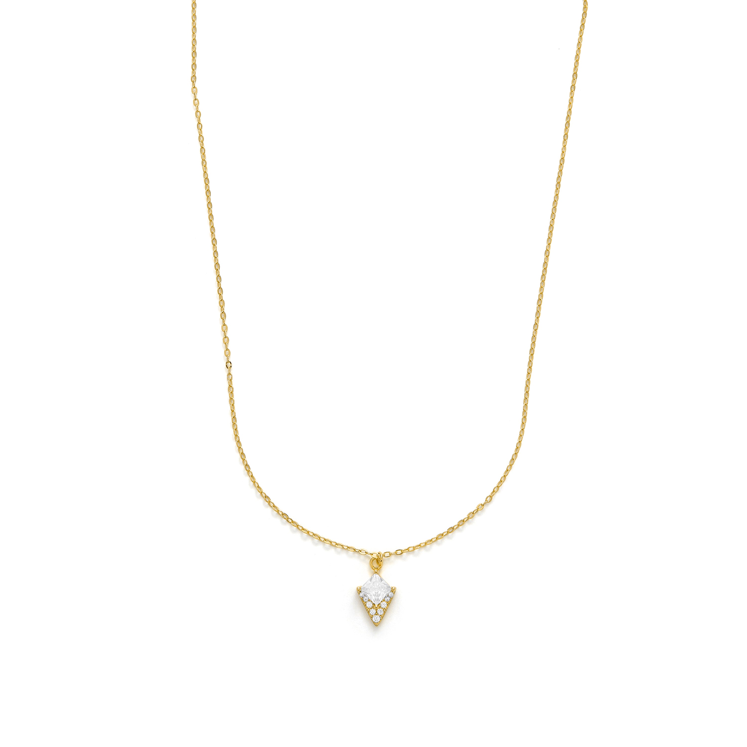 Collar de Plata de Ley 925 y Circonita Brillante acabado en oro amarillo 18k - Salro