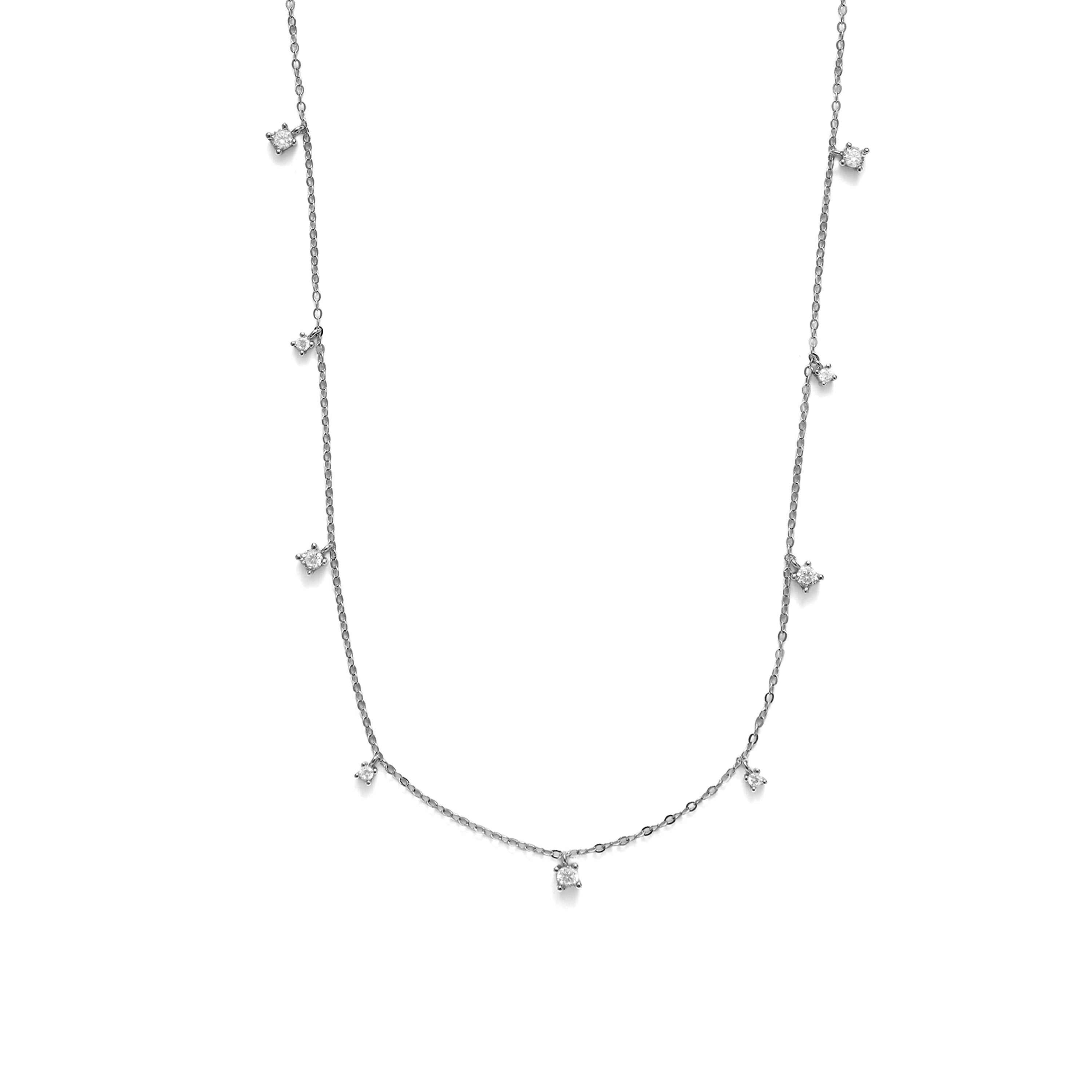 Collar de Plata de Ley 925 y Circonita Brillante acabado en rodio - Ulema