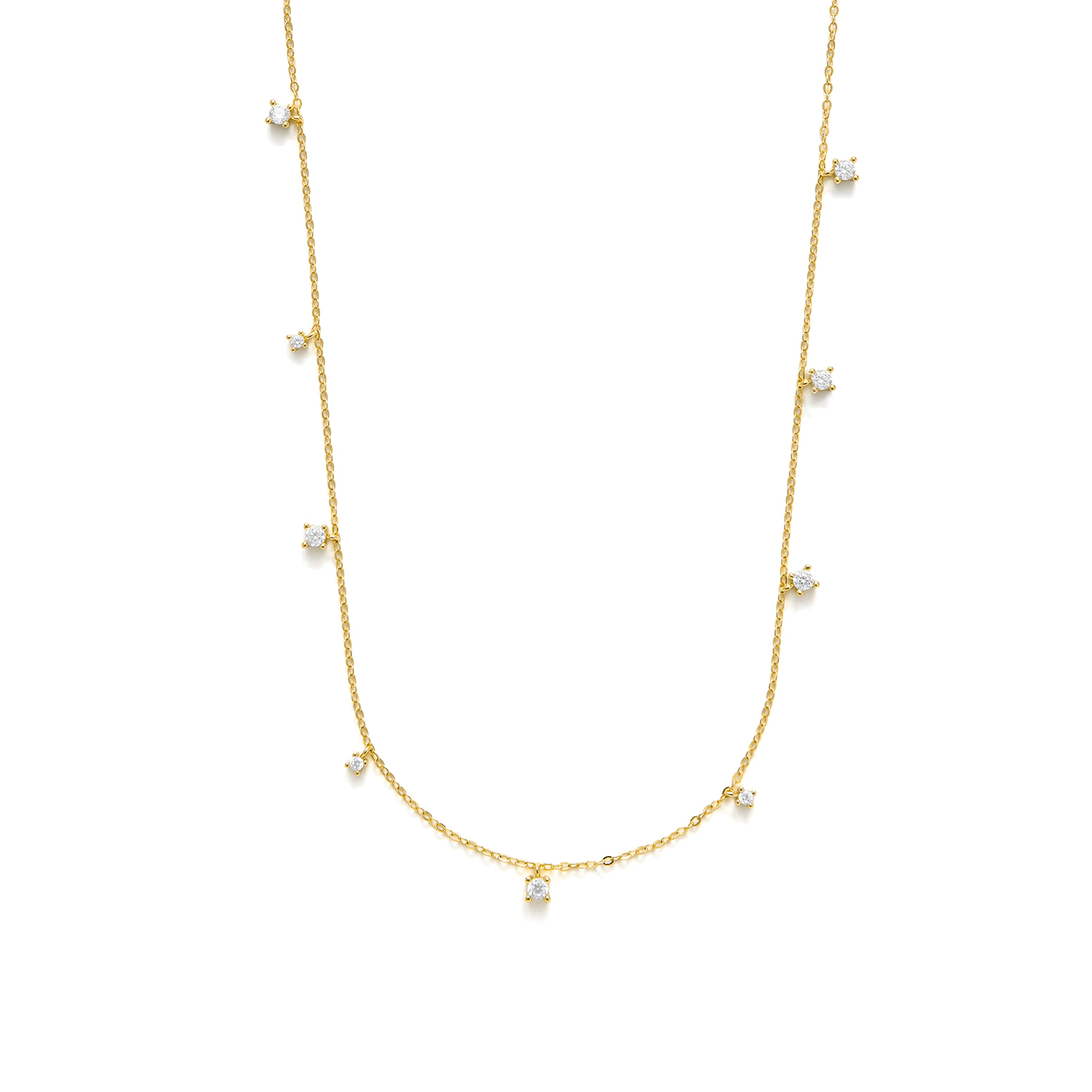 Collar de Plata de Ley 925 y Circonita Brillante acabado en oro amarillo 18k - Ulema