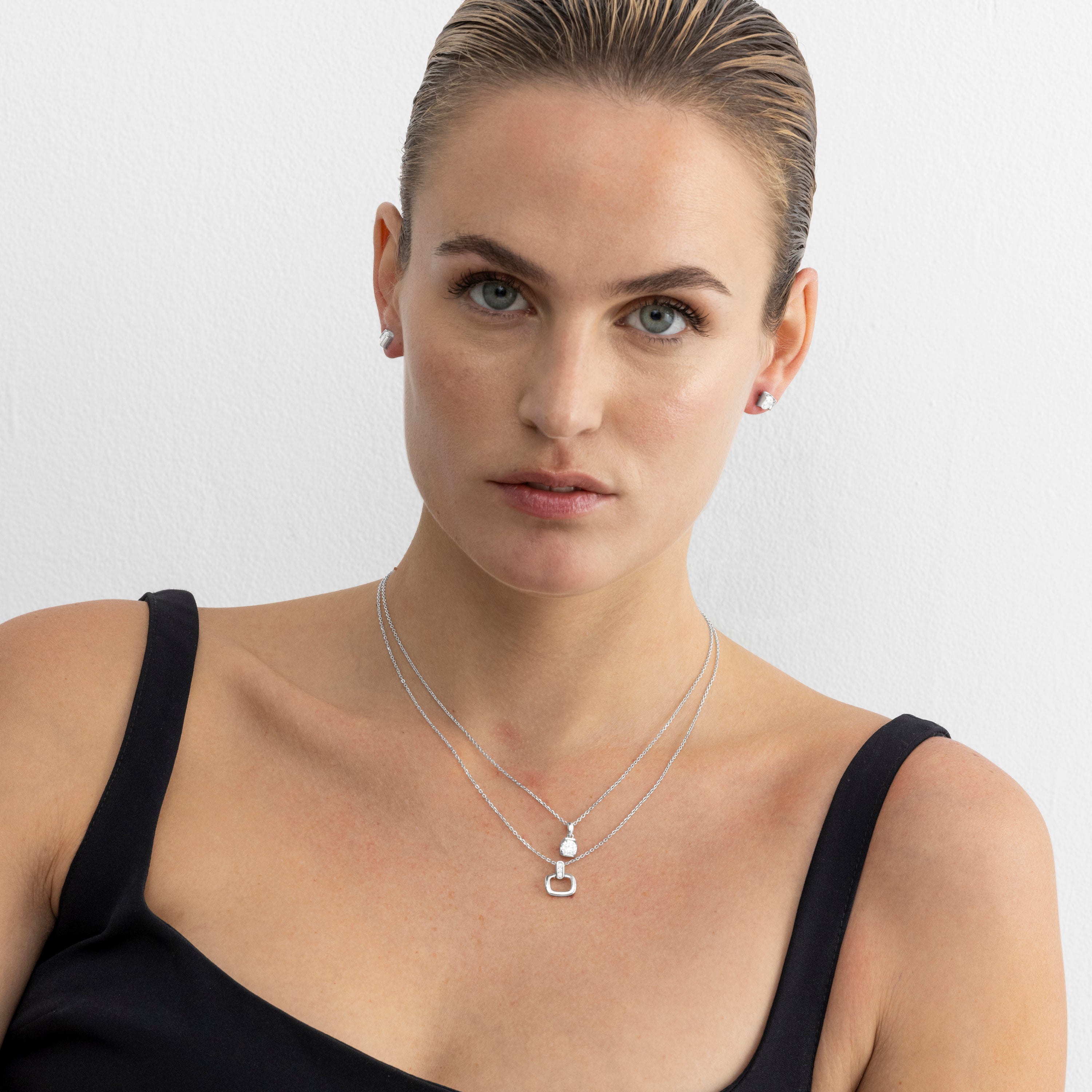 Collar de Plata de Ley 925 con Circonita Brillante acabado en rodio - Setentaitres