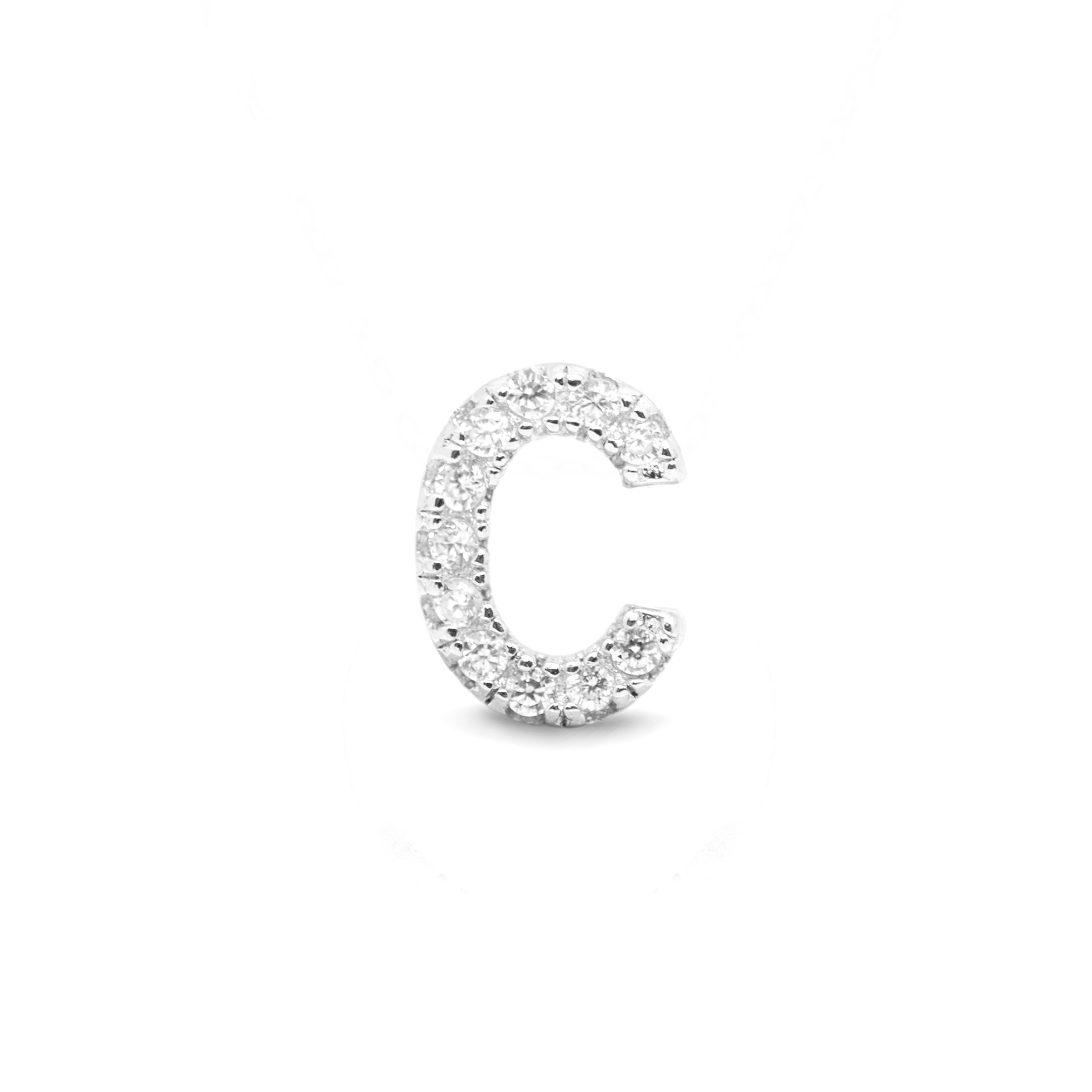 Colgante de Plata de Ley 925 con Circonita Brillante acabado en rodio - Alphabet