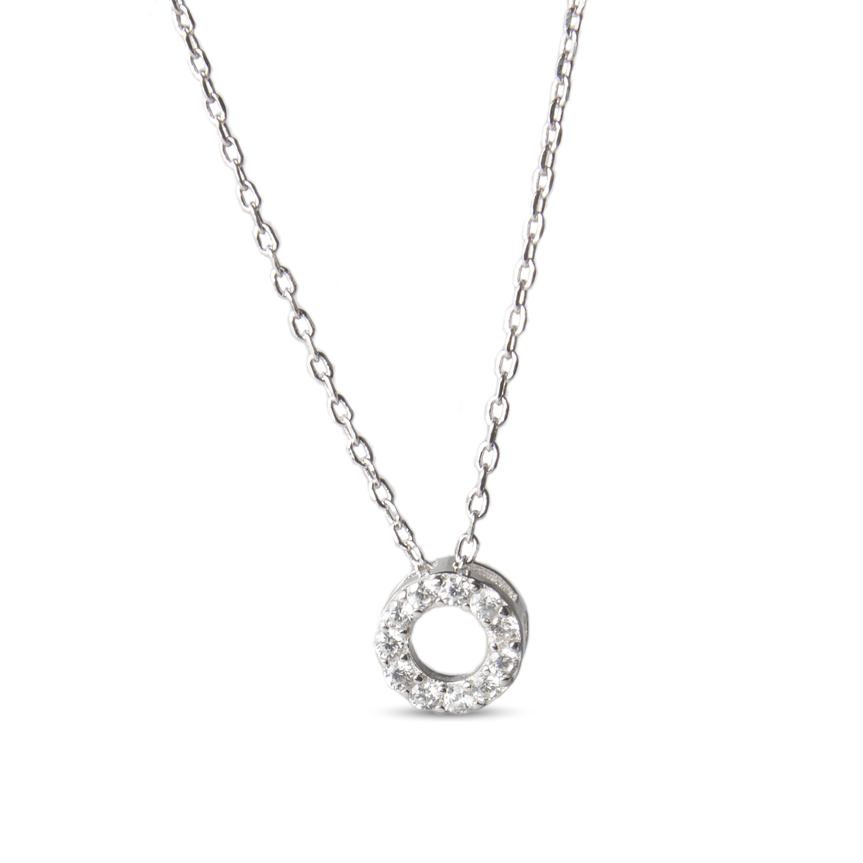 Collar de Plata de Ley 925 con Circonita Brillante acabado en rodio - Dayiron