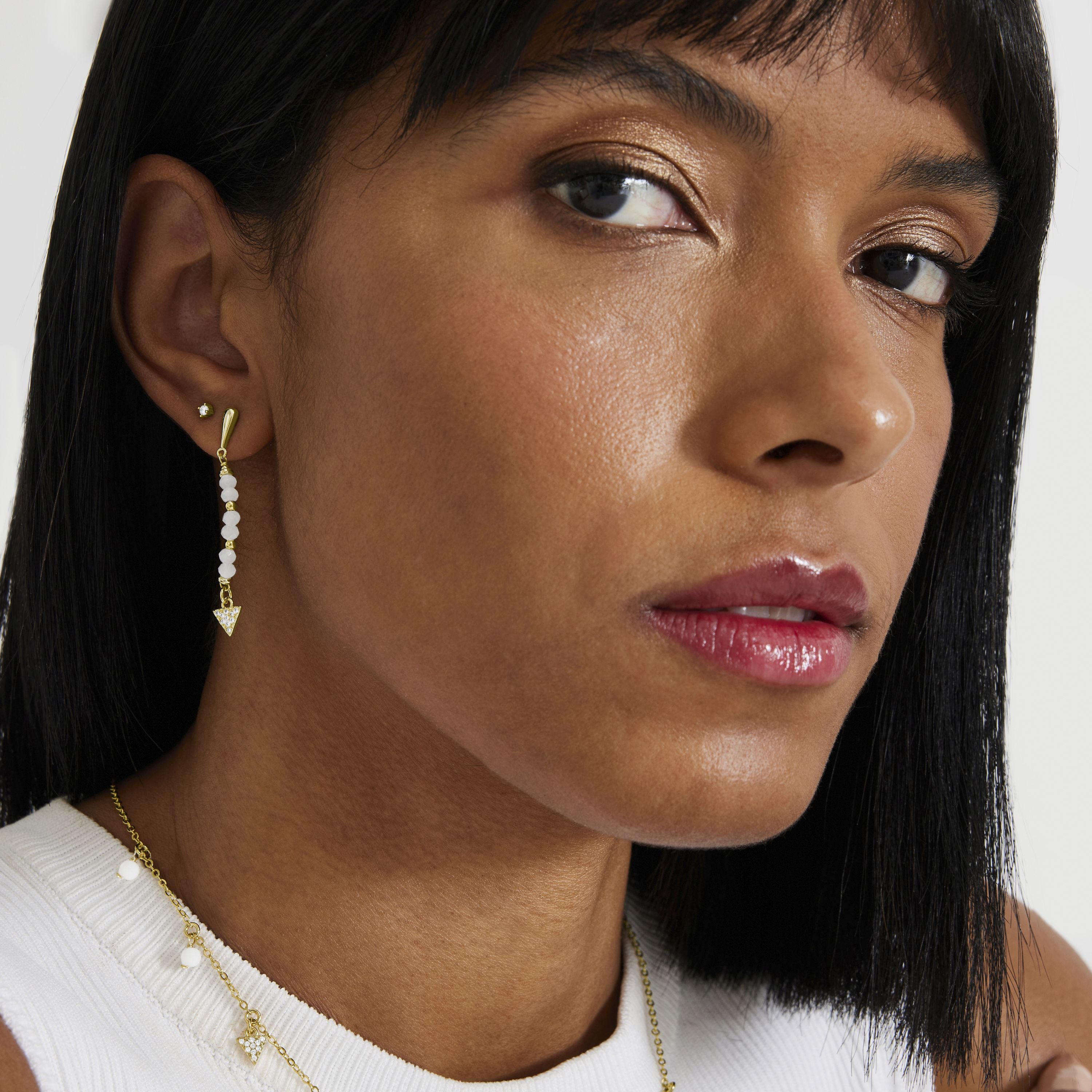 Piercing de Plata de Ley 925 con Circonita Brillante acabado en oro amarillo de 18K - Dali