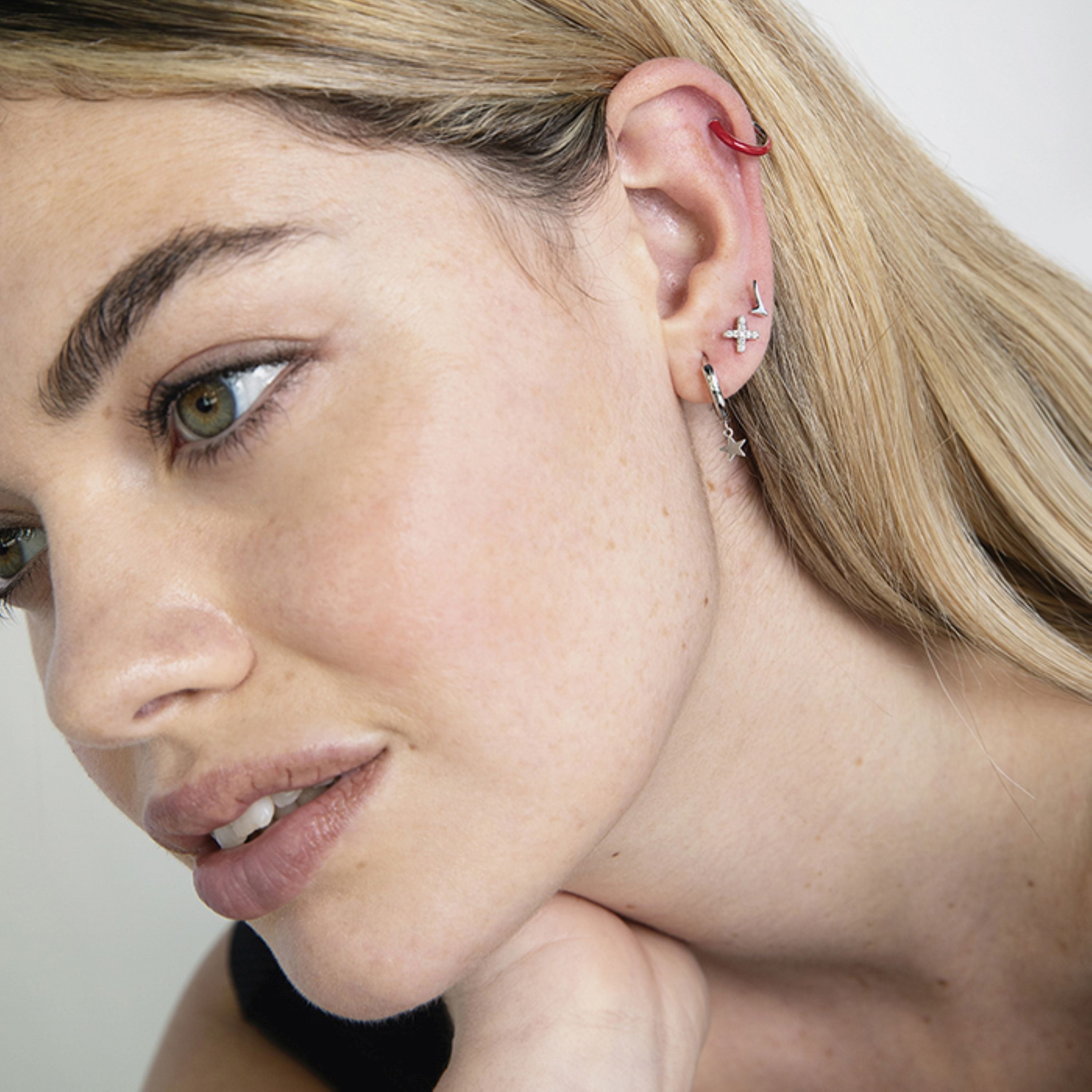 Piercing de Plata de Ley 925 con Circonita Brillante acabado en rodio - Garlin