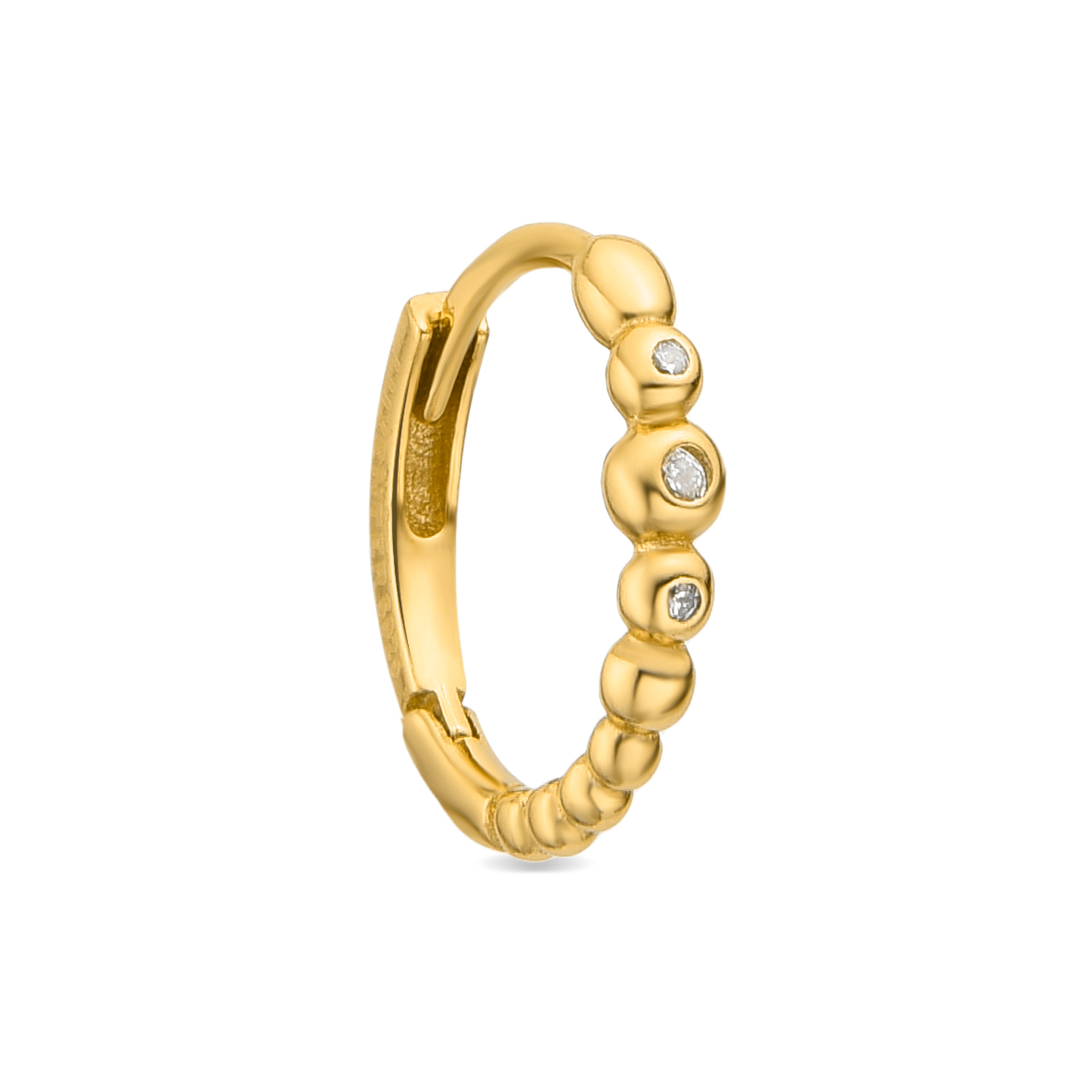 Piercing de Plata de Ley 925 y Circonita Brillante acabado en oro amarillo de 18k - Skumo