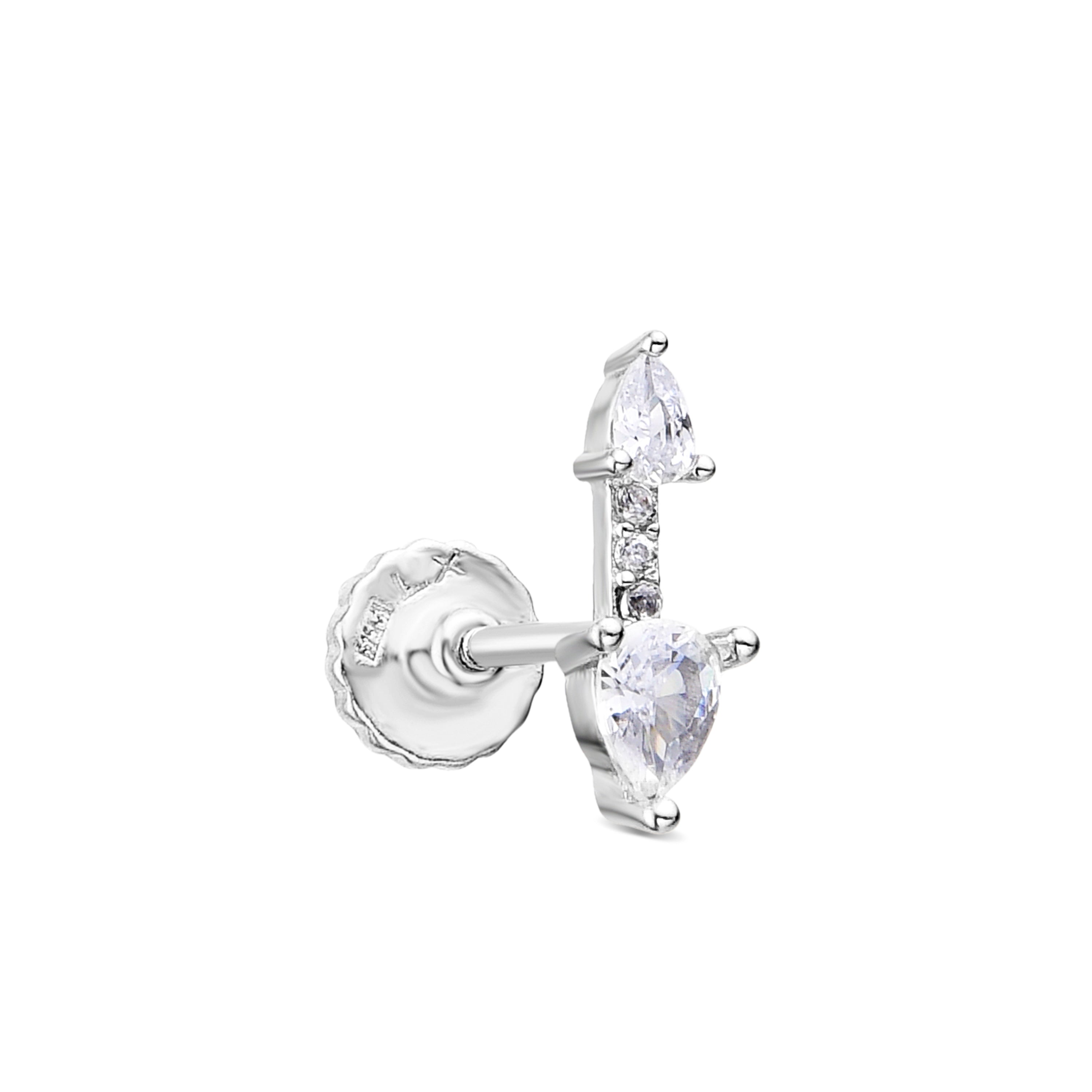 Piercing de Plata de Ley 925 y Circonita Brillante acabado en rodio - Egdos