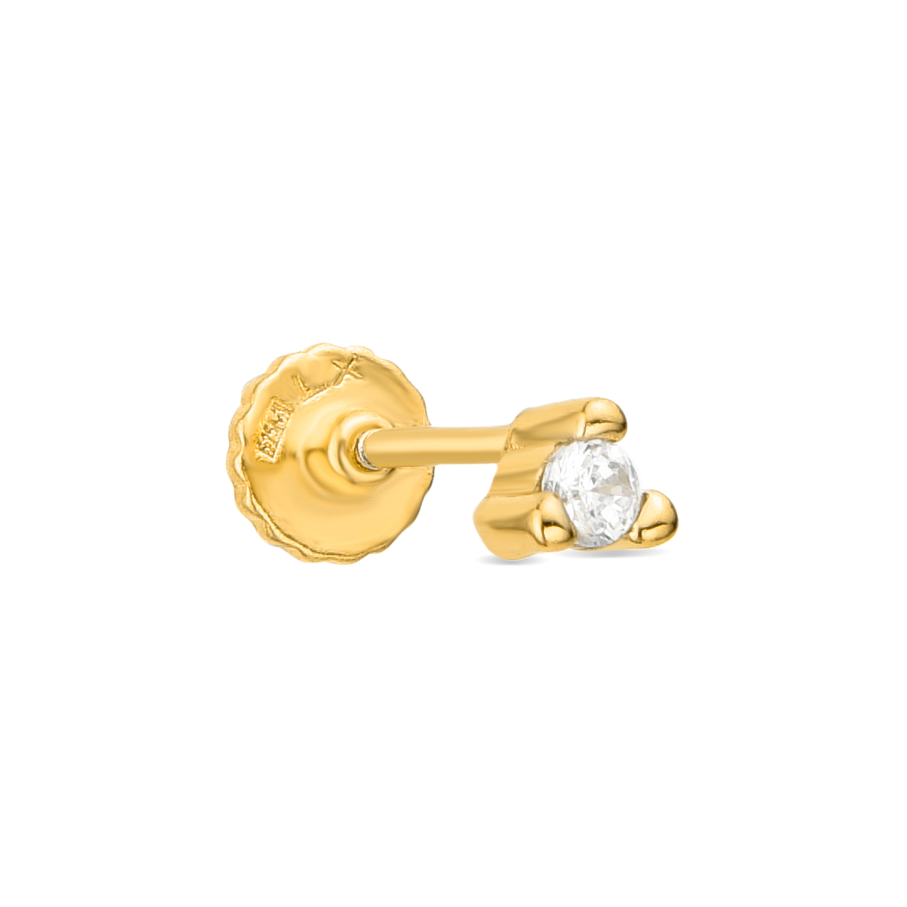 Piercing de Plata de Ley 925 y Circonita Brillante acabado en oro amarillo de 18k - Ontari