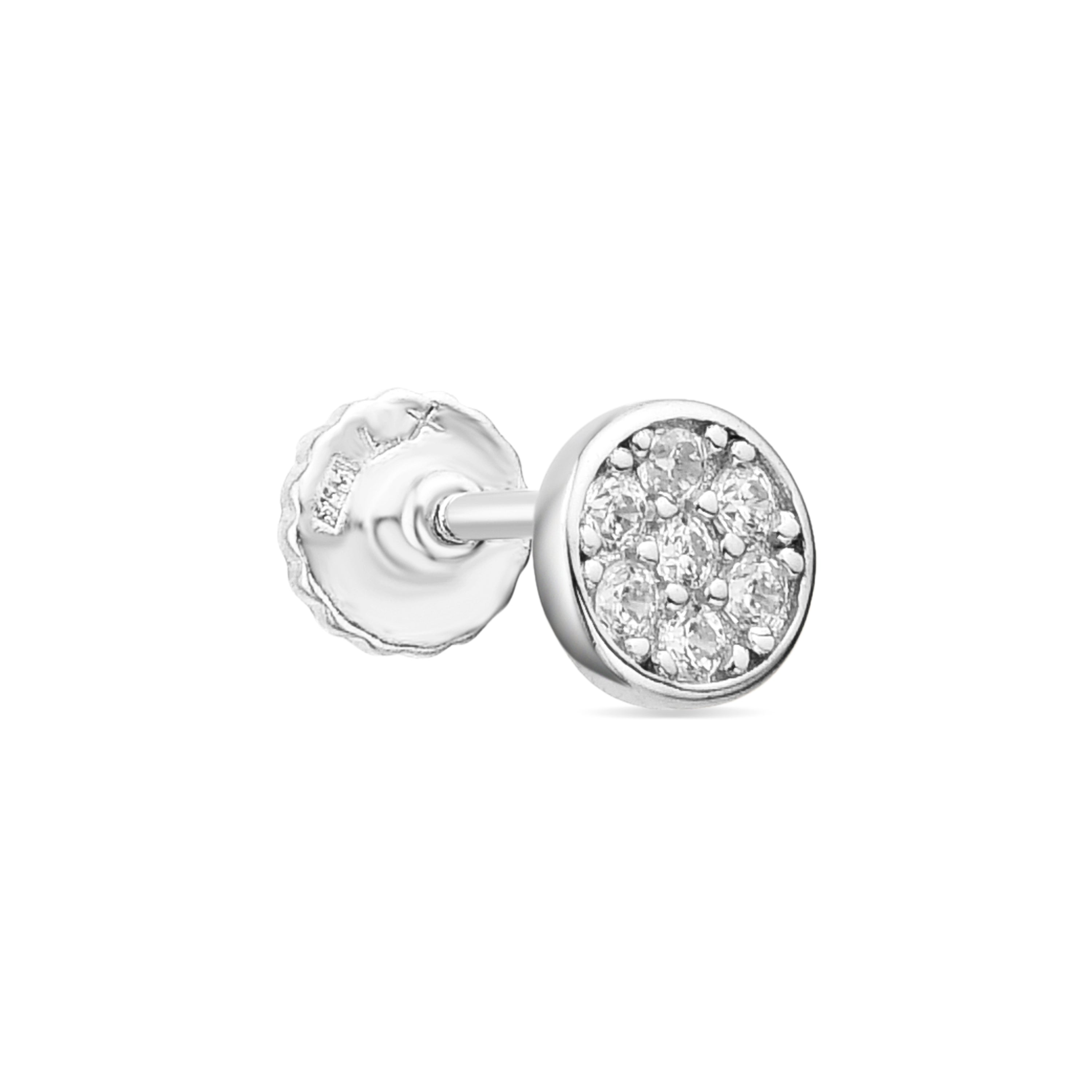 Piercing de Plata de Ley 925 y Circonita Brillante acabado en rodio - Tezme