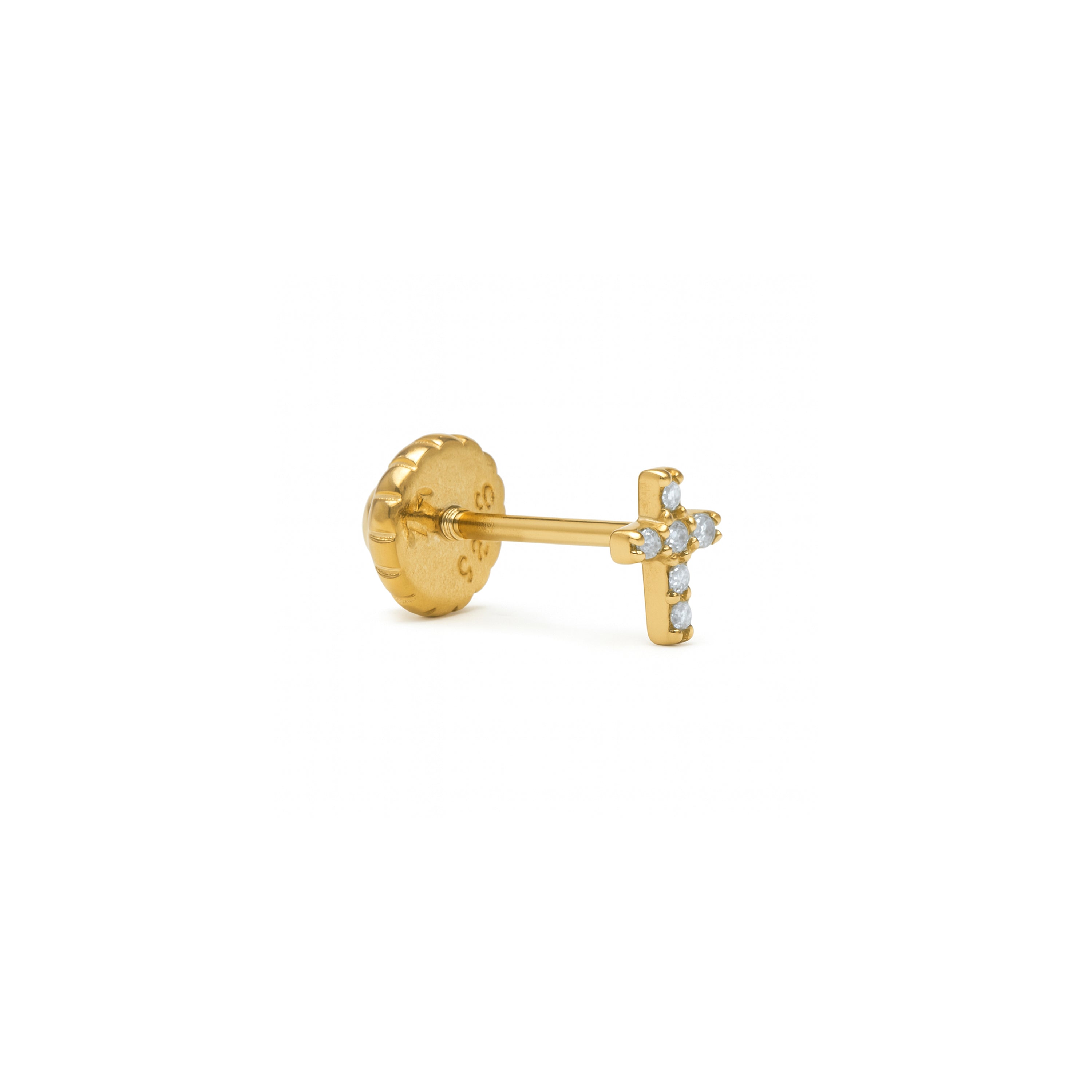 Piercing de Plata de Ley 925 y Circonita Brillante acabado en oro amarillo 18k - Inloc