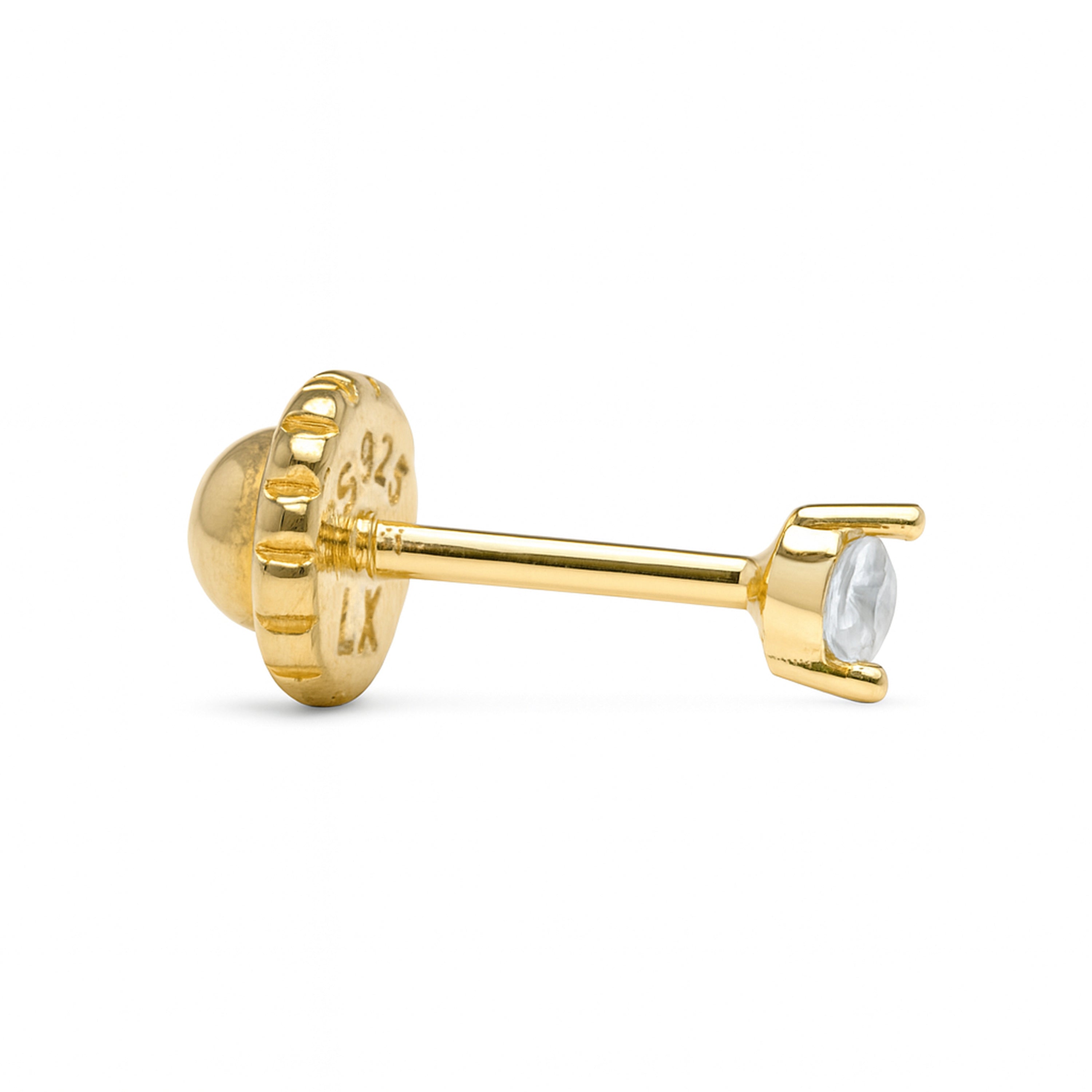 Piercing de Plata de Ley 925 y Circonita Brillante acabado en oro amarillo 18k - Xitel