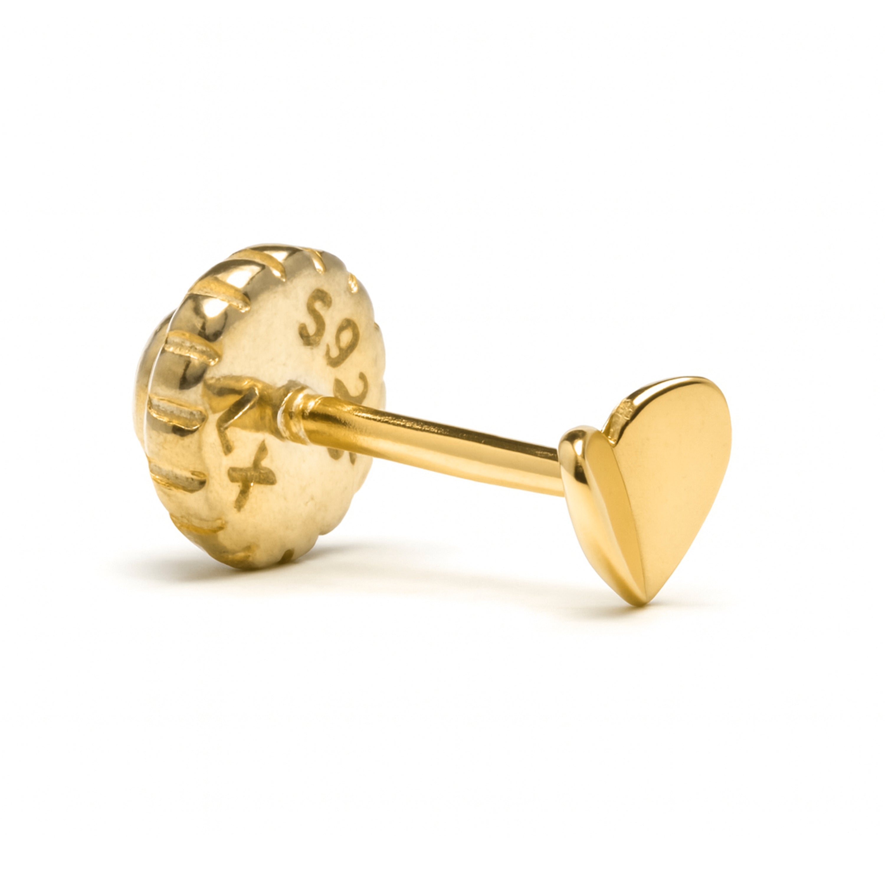 Piercing de Plata de Ley 925 acabado oro amarillo 18k - Narfe