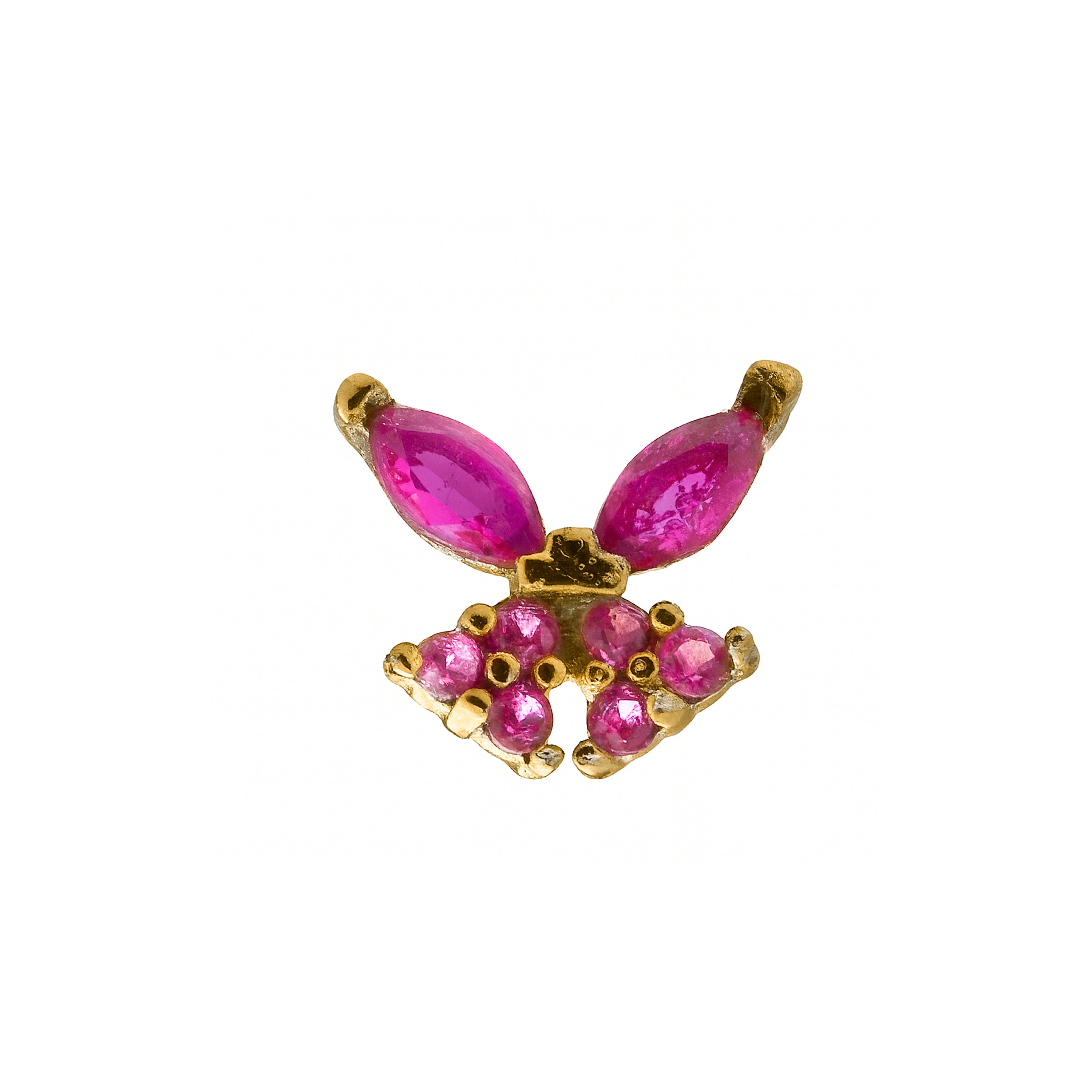 Piercing de Plata de Ley 925 y Circonita Rubí acabado en oro amarillo 18k - Helni