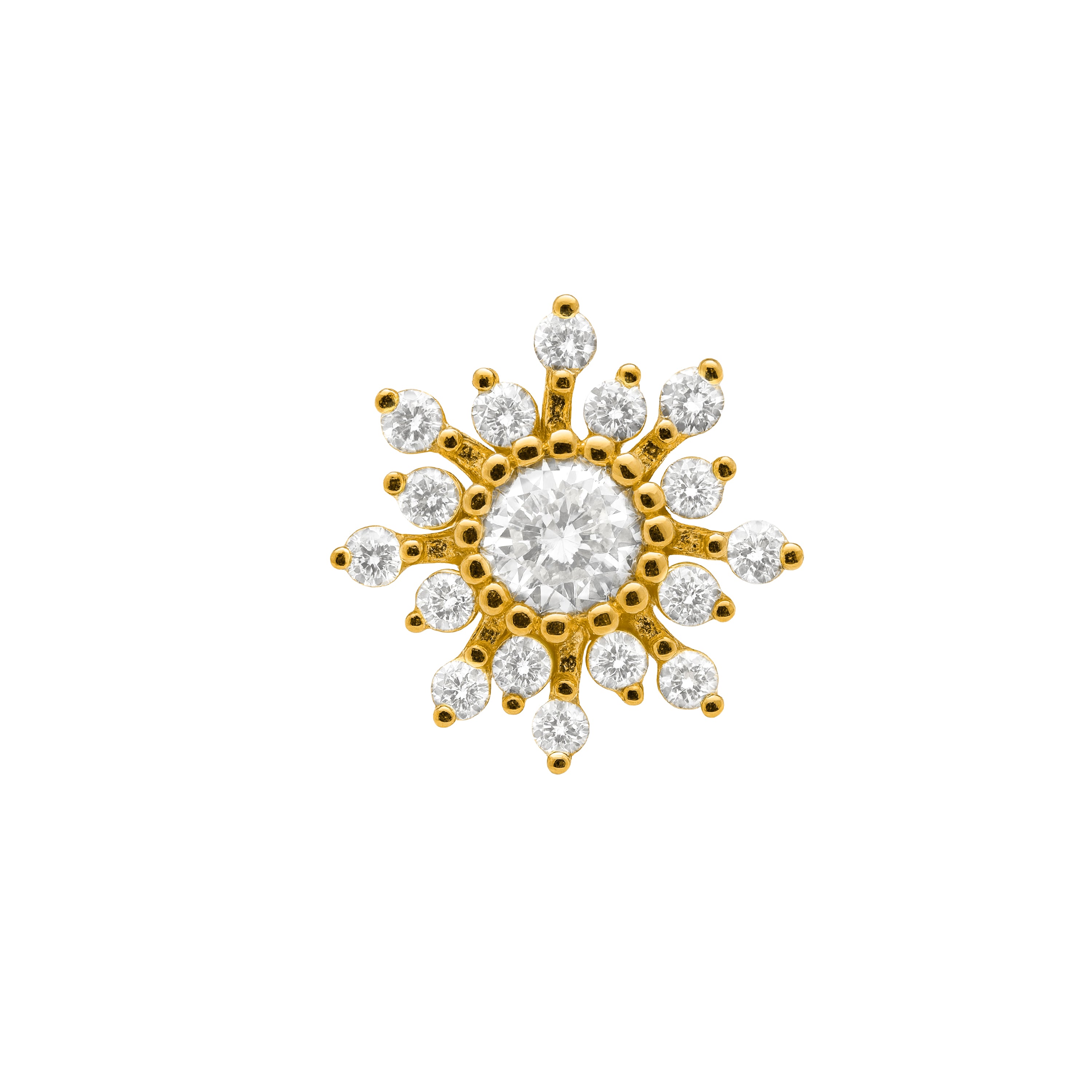 Piercing de Plata de Ley 925 y Circonita Brillante acabado en oro amarillo 18k - Ulsah