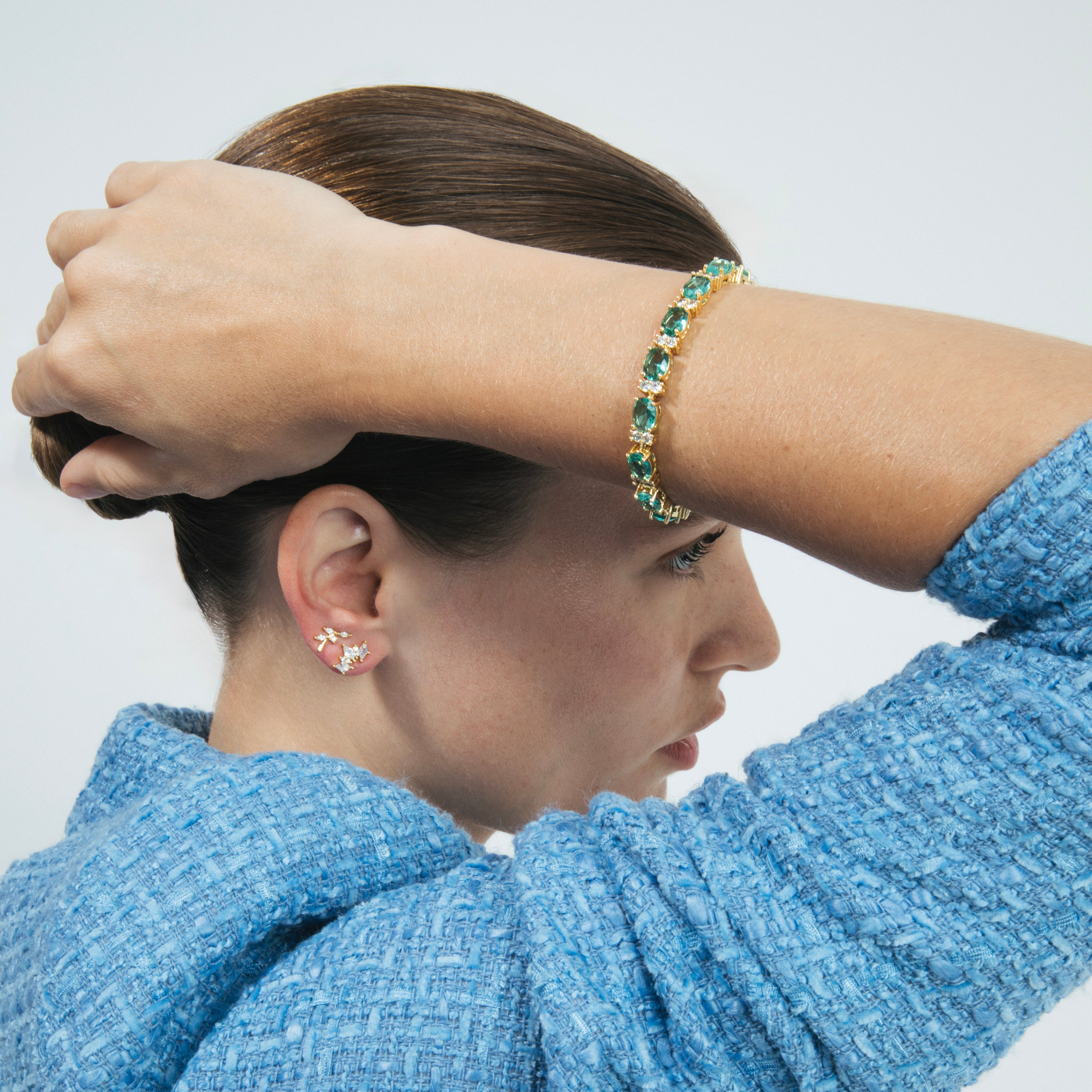 Piercing de Plata de Ley 925 y Circonita Brillante acabado en oro amarillo 18k - Soura