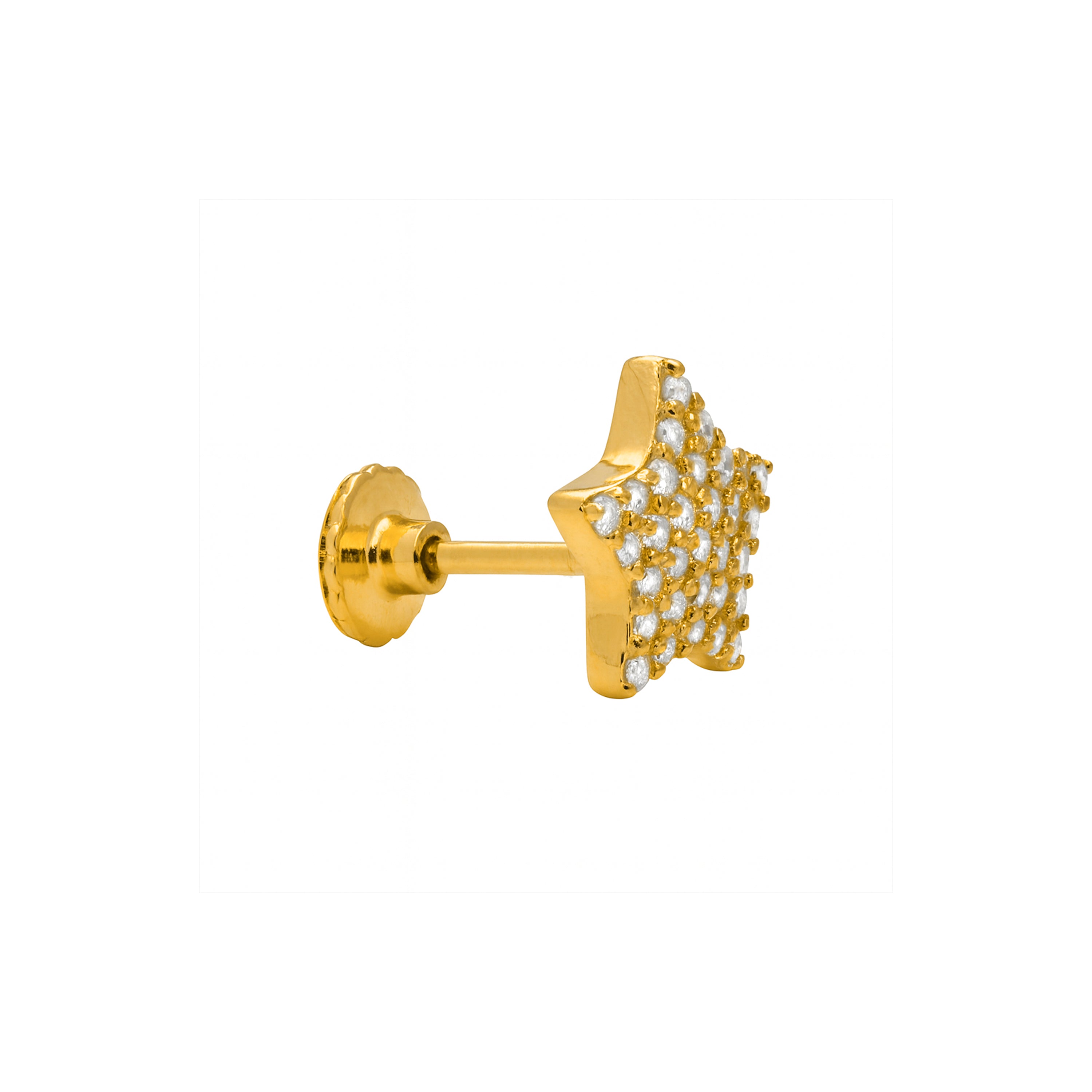 Piercing de Plata de Ley 925 y Circonita Brillante acabado en oro amarillo 18k - Barix