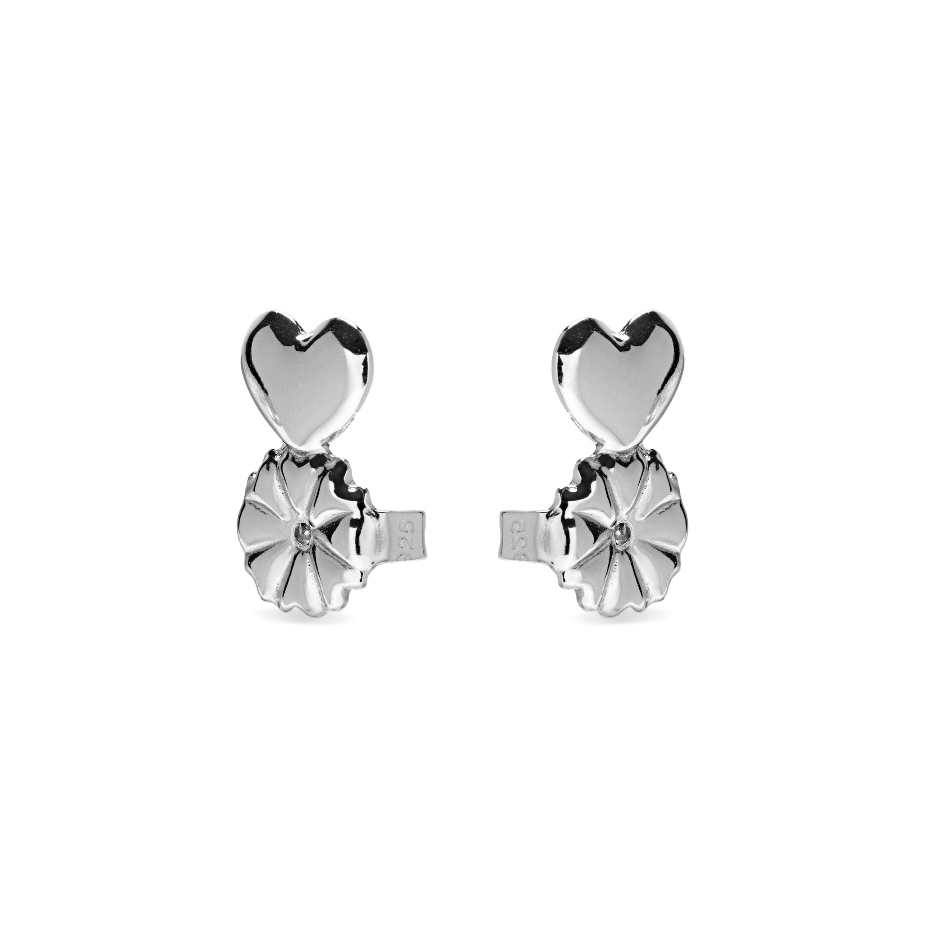 Presiones de Plata de Ley 925 acabado en rodio - Corazón