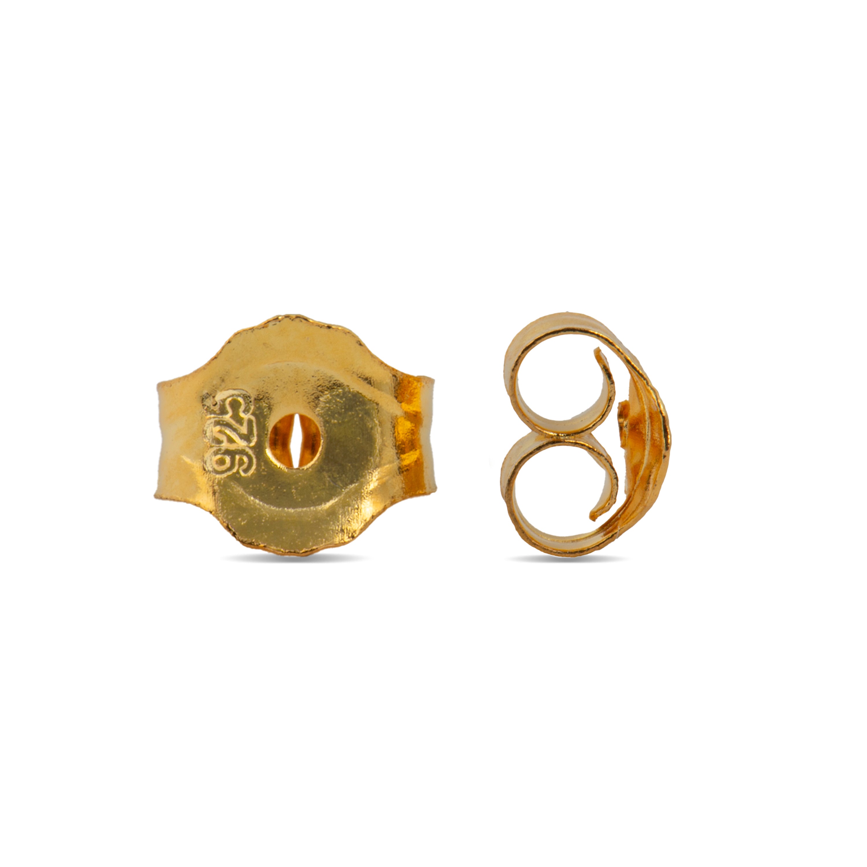 Presiones de Plata de Ley 925 acabadas en oro amarillo de 18K - Argolla