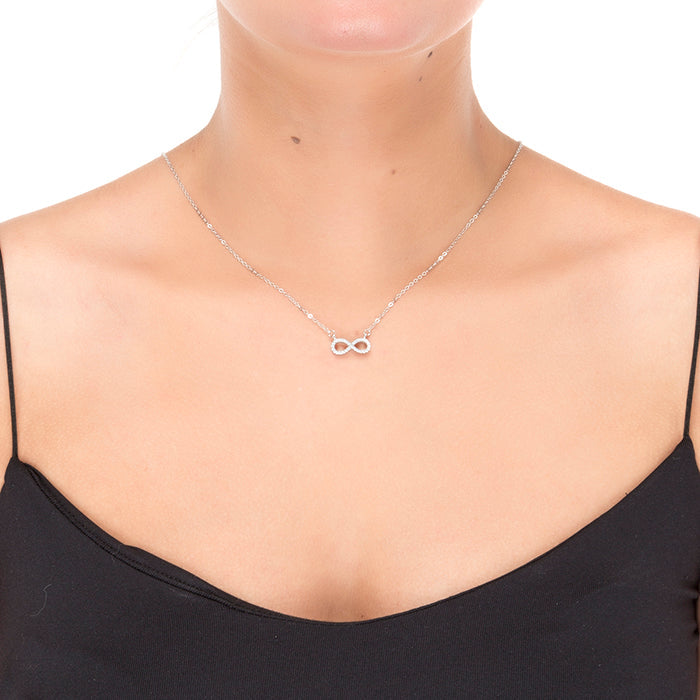 Collar de Plata de Ley 925 con Circonita Brillante acabado en rodio - Munthir