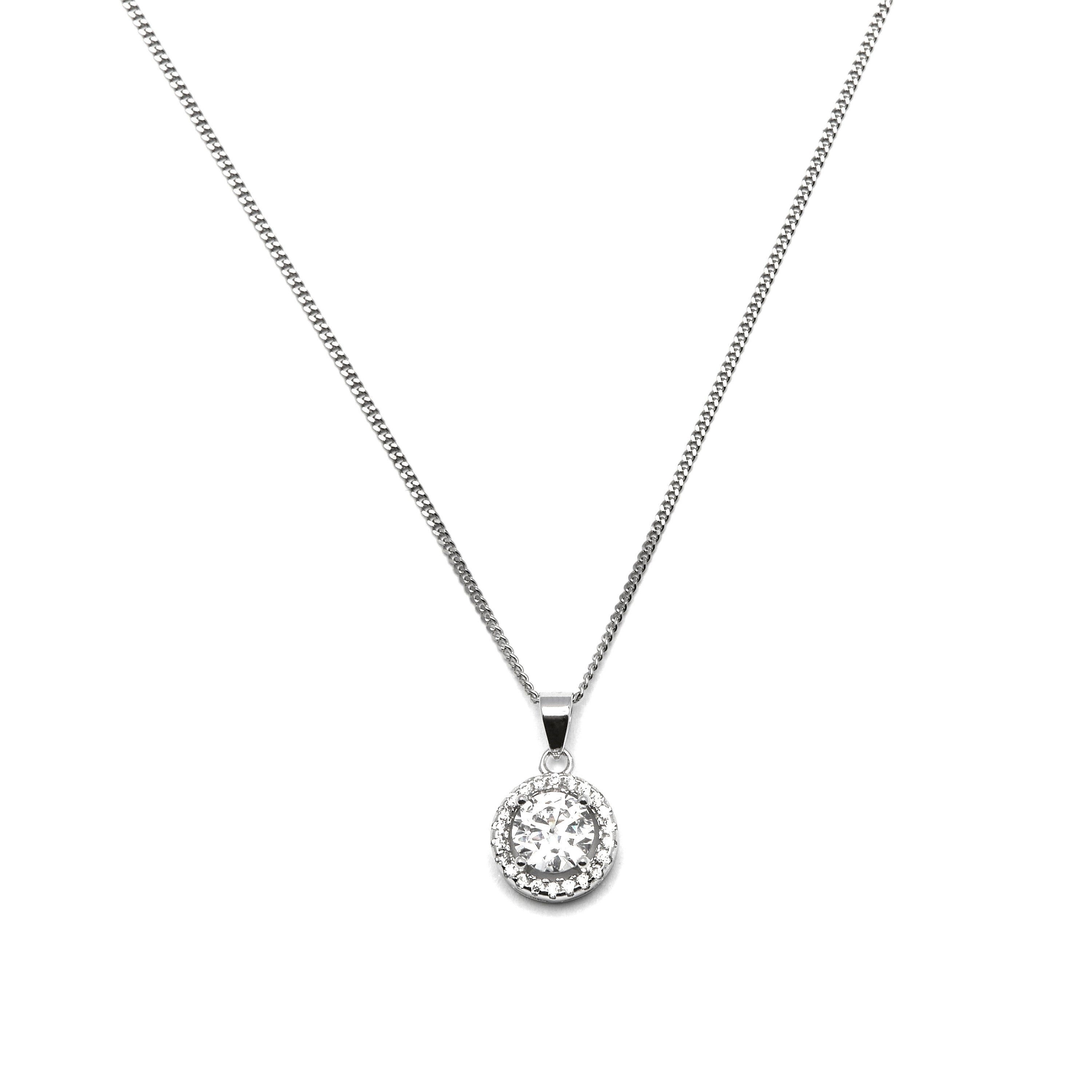 Collar de Plata de Ley 925 con Circonita Brillante acabado en rodio - Gema De Leyenda