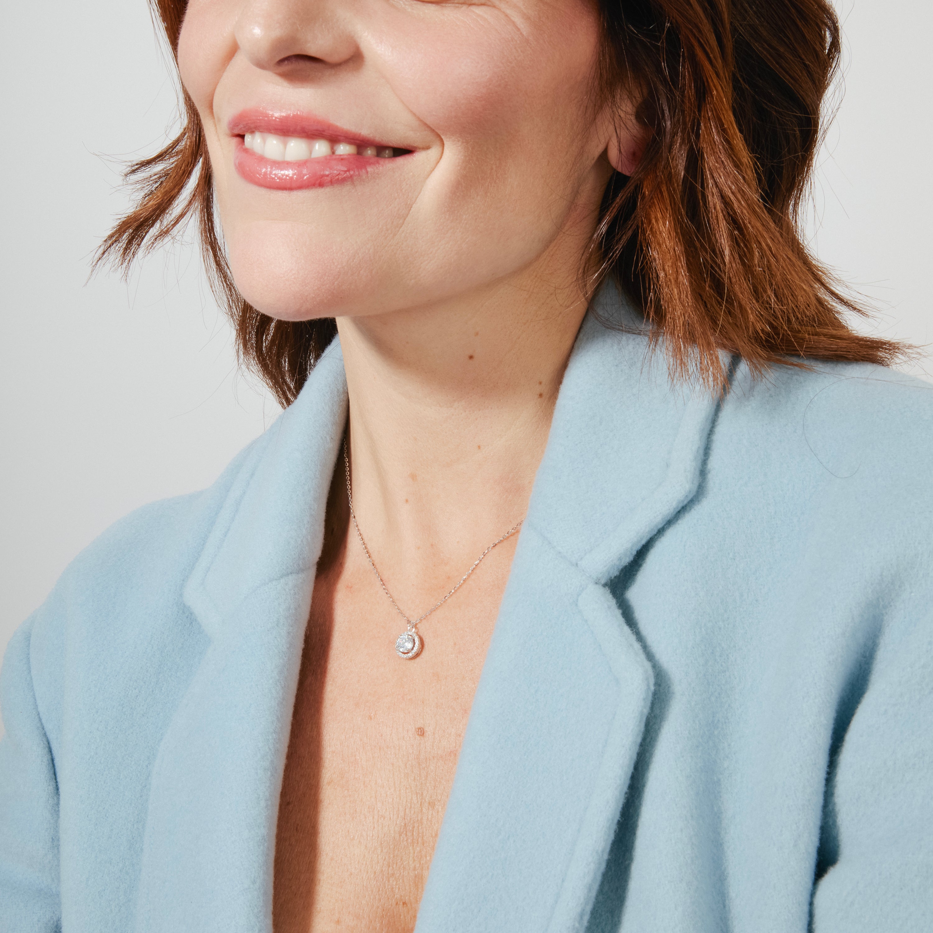 Collar de Plata de Ley 925 con Circonita Brillante acabado en rodio - Gema De Leyenda