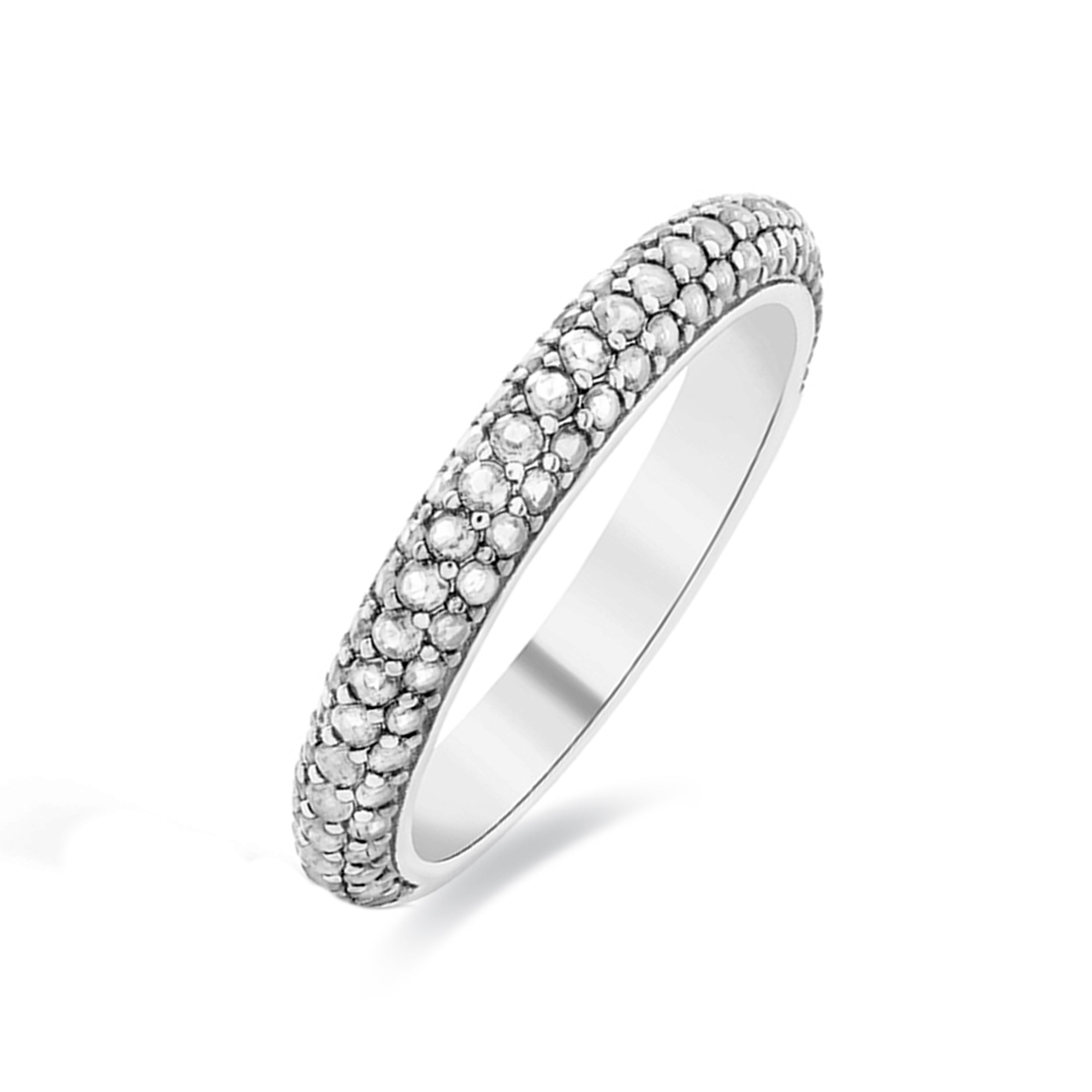 Anillo de Plata de Ley 925 con Circonita Brillante acabado en rodio - Kay