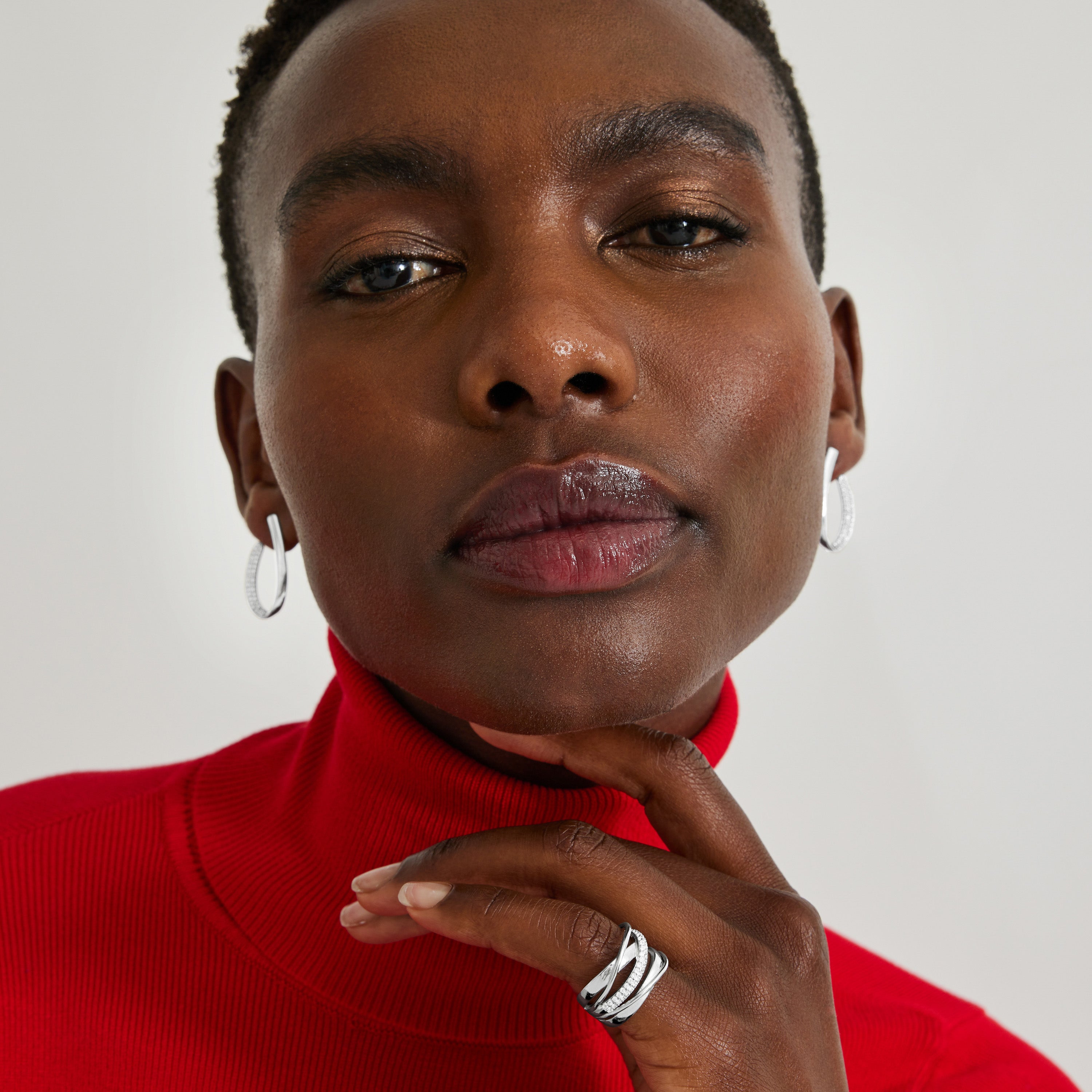 Anillo de Plata de Ley 925 con Circonita Brillante acabado en rodio - Abca