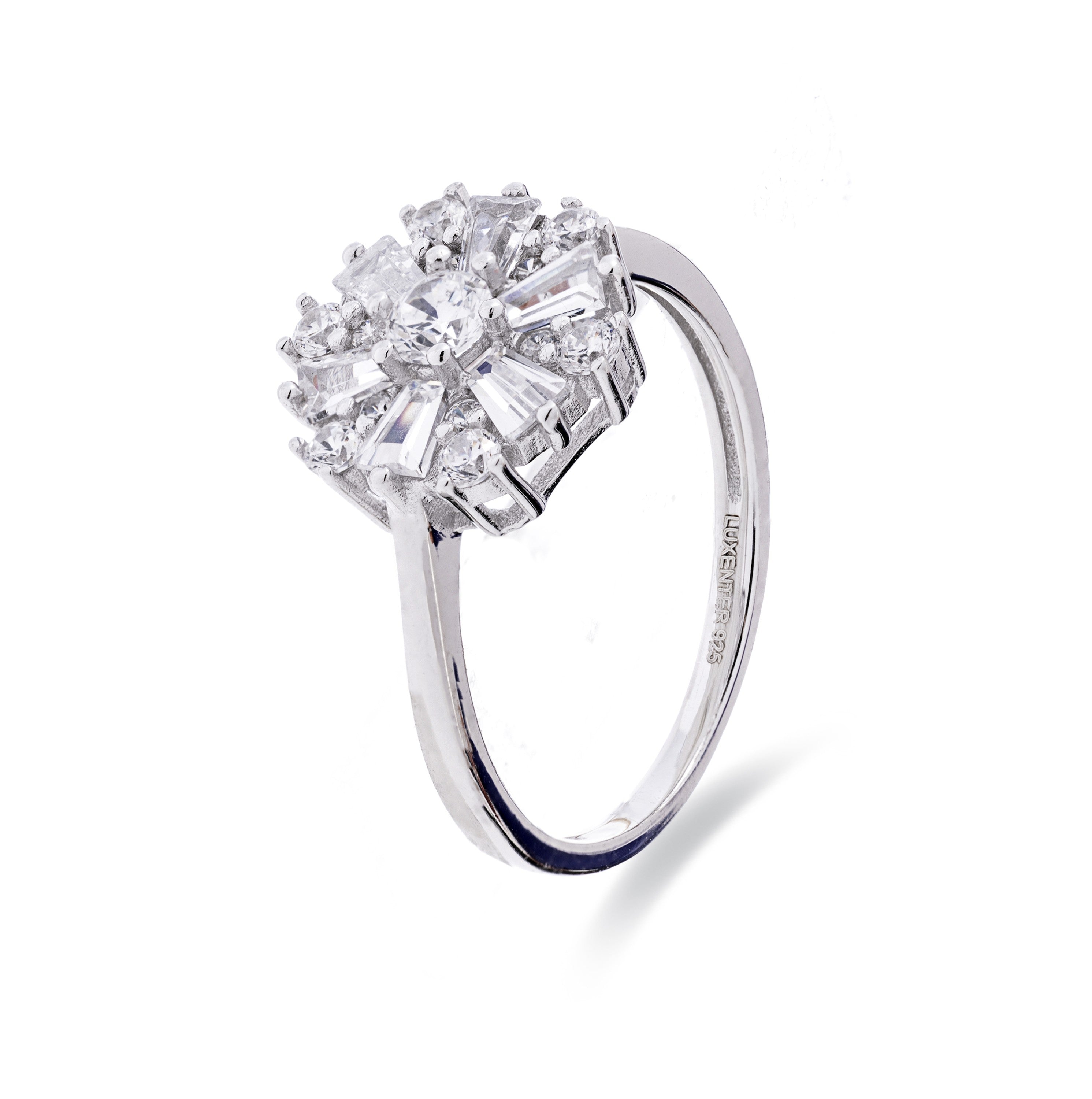 Anillo de Plata de Ley 925 y Circonita Brillante acabado en rodio - Lorush