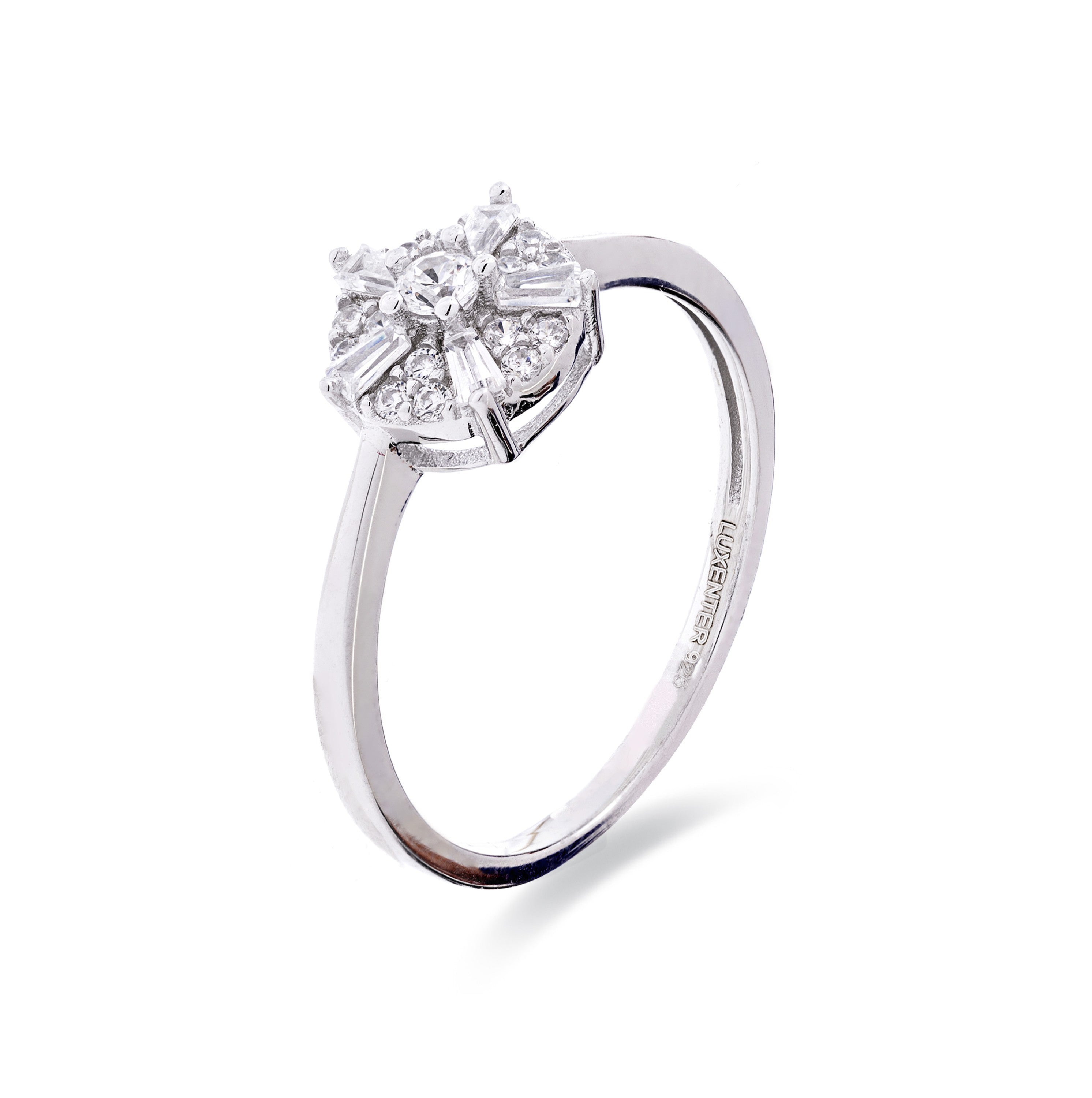 Anillo de Plata de Ley 925 y Circonita Brillante acabado en rodio - Umya