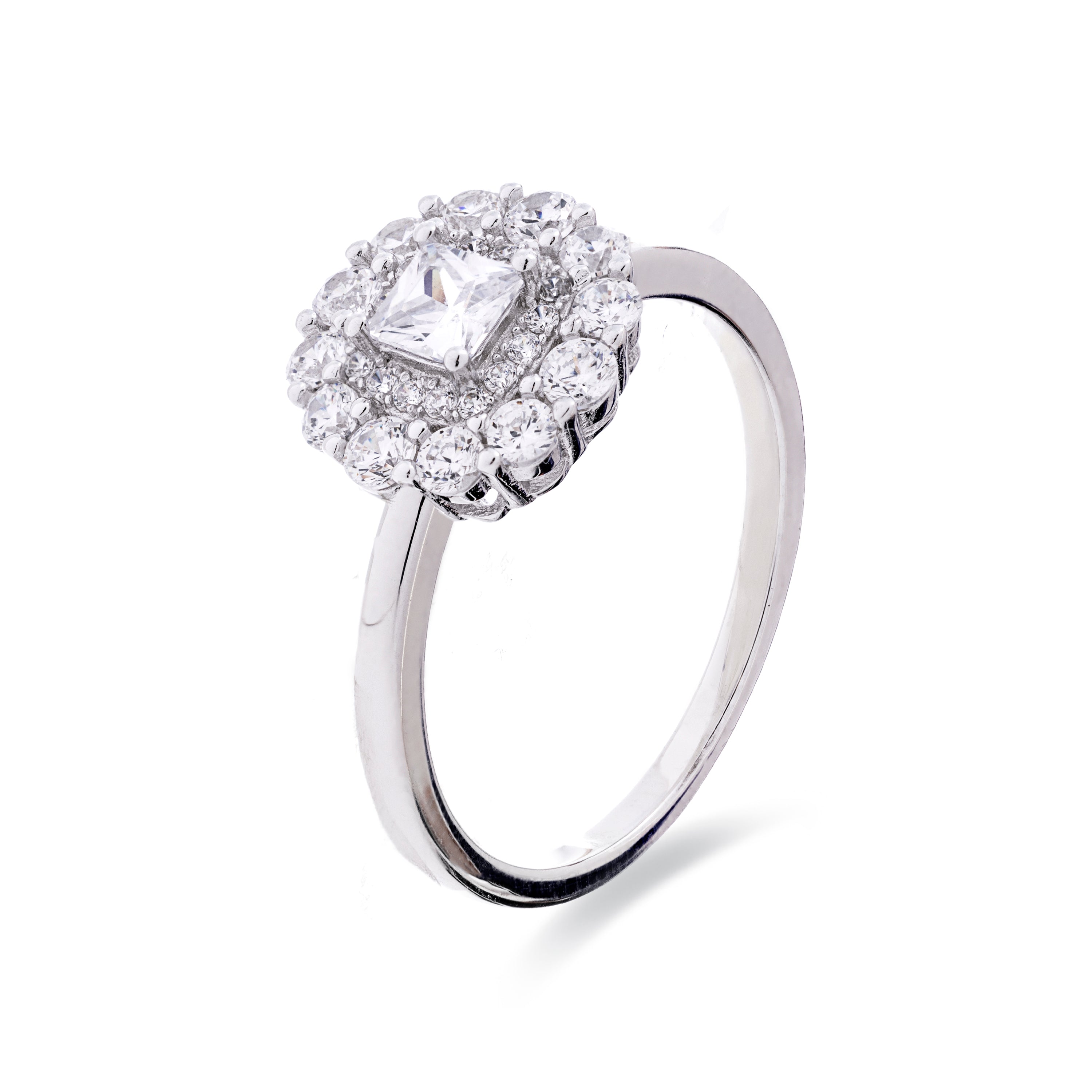 Anillo de Plata de Ley 925 y Circonita Brillante acabado en rodio - Raxya