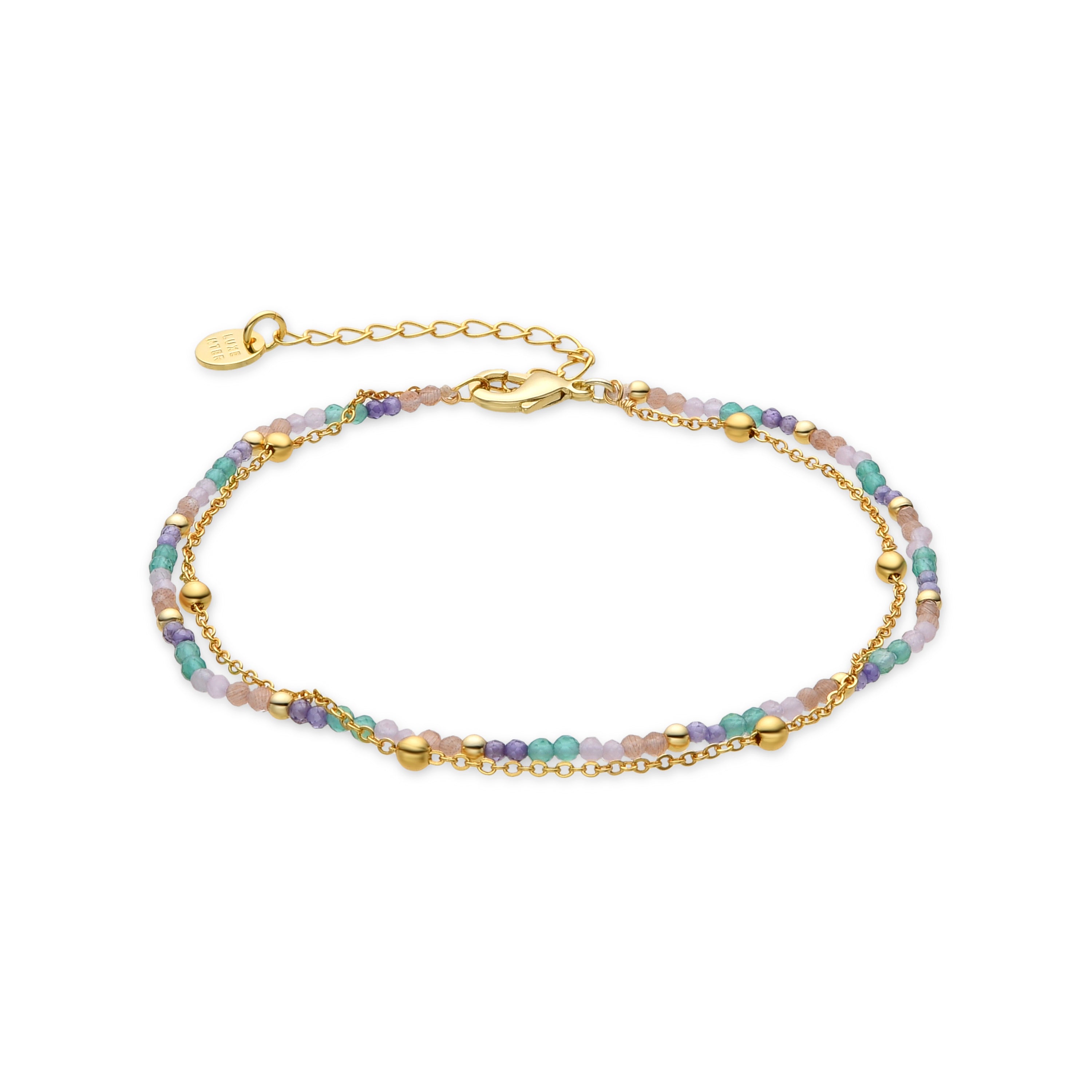 Pulsera con Cristal Multicolor acabado oro 18K - Miwa