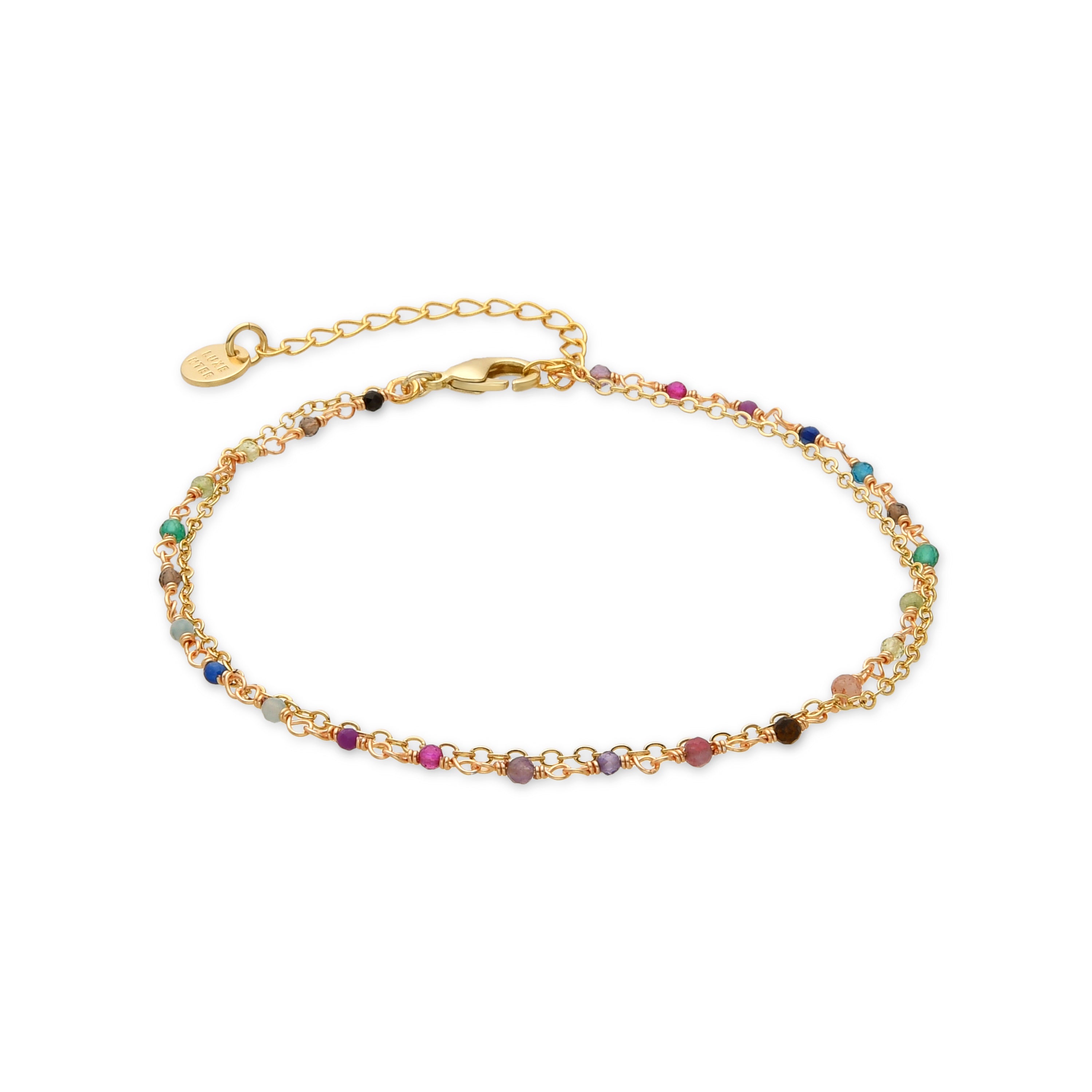Pulsera con Cristal Multicolor acabado oro 18K - Ulah