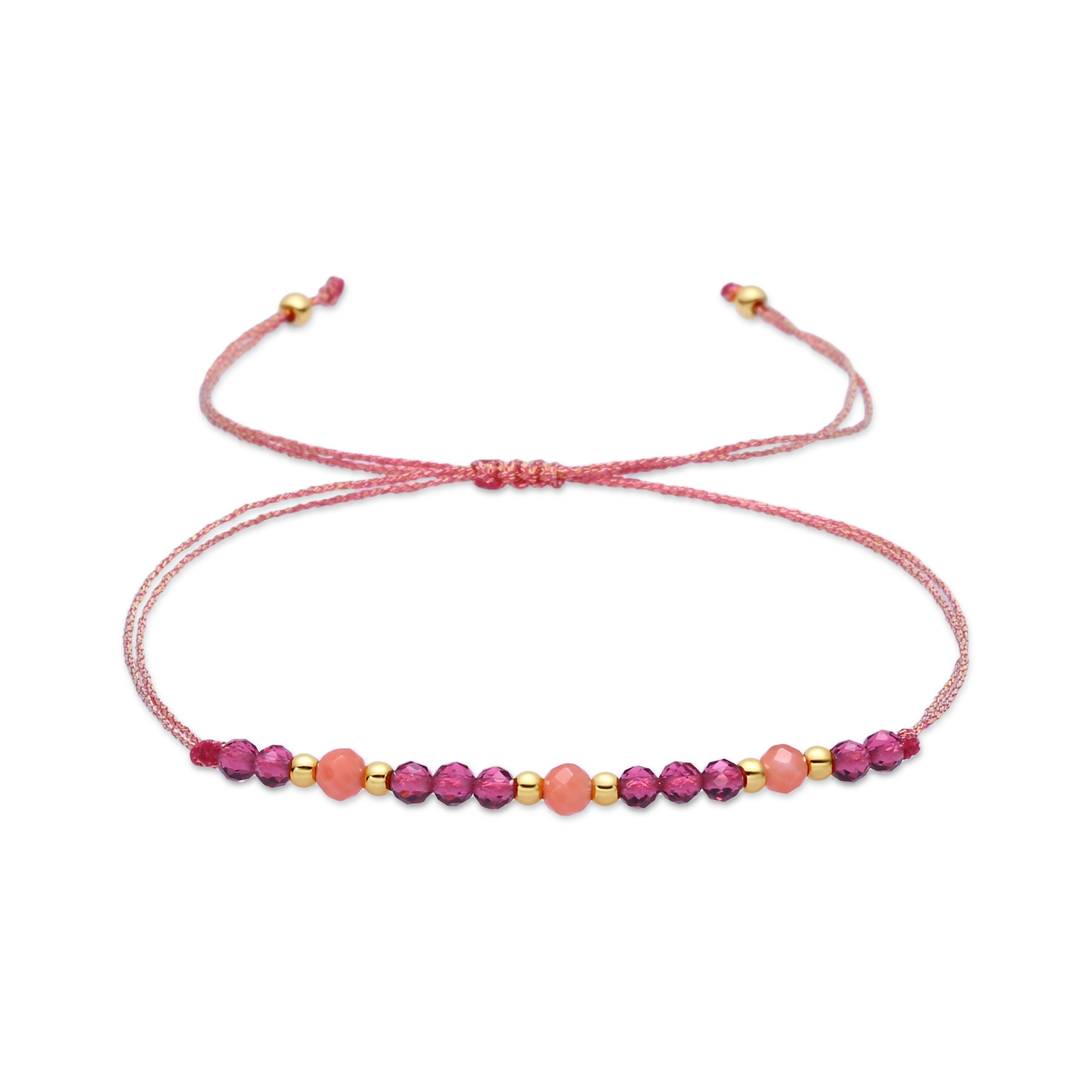 Pulsera de Cristal Granate acabado en oro amarillo 18k - Kyovir