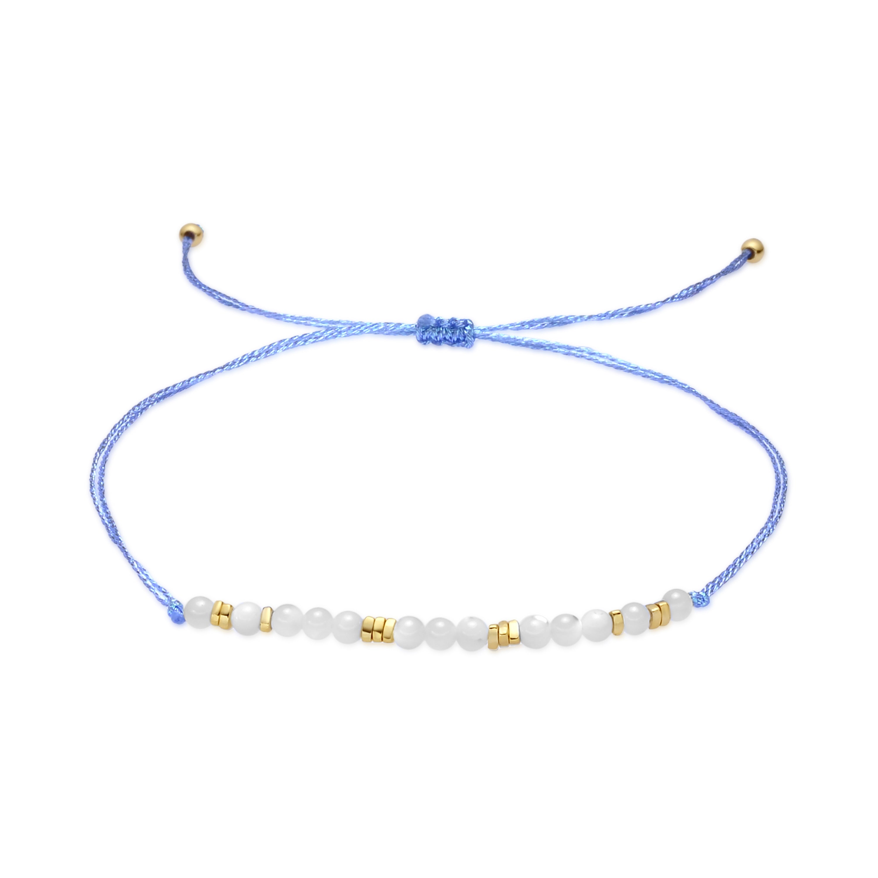 Pulsera de Madreperla Blanca acabado en oro amarillo 18k - Gonli
