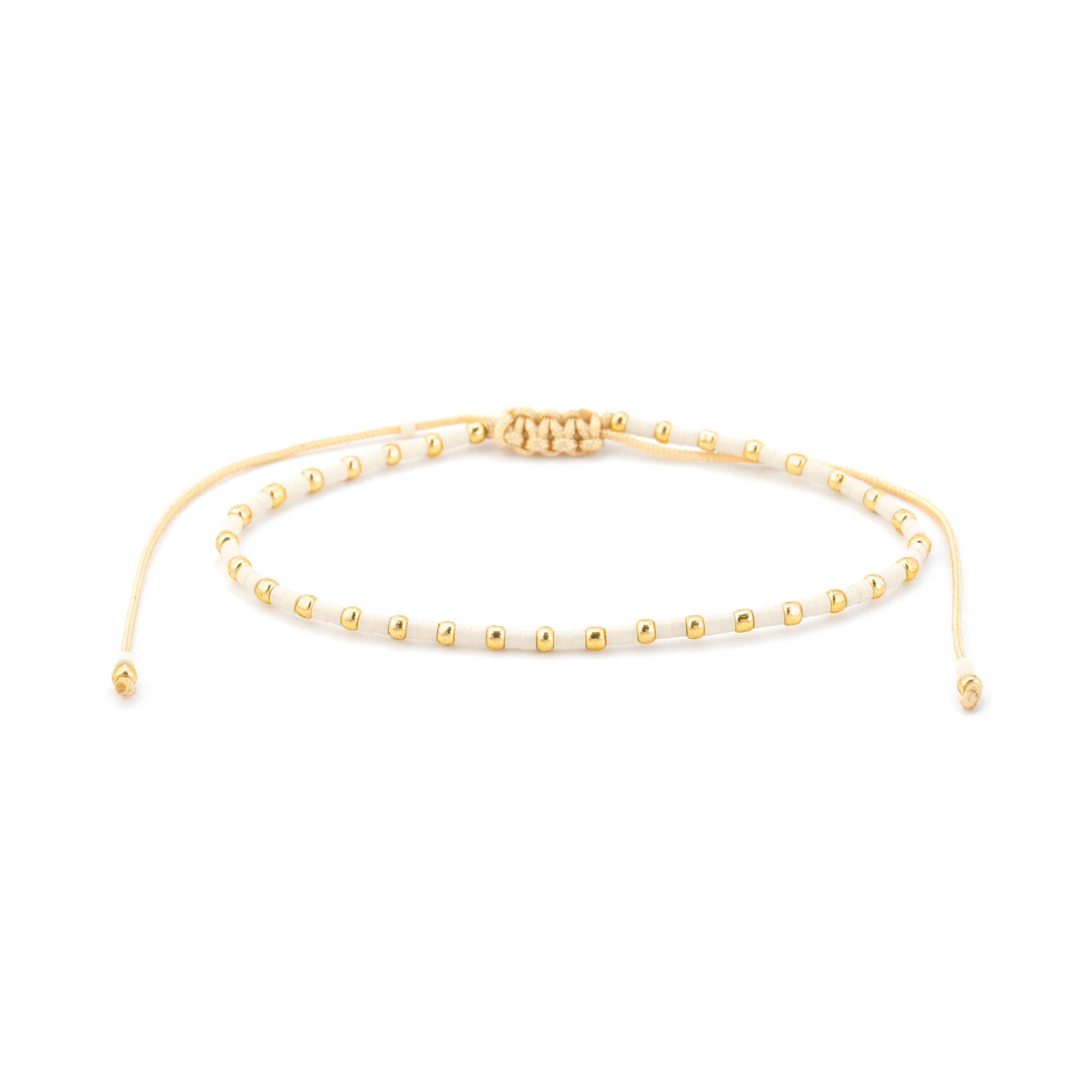 Bracciale finitura oro giallo 18k e Resina Crema - Uky