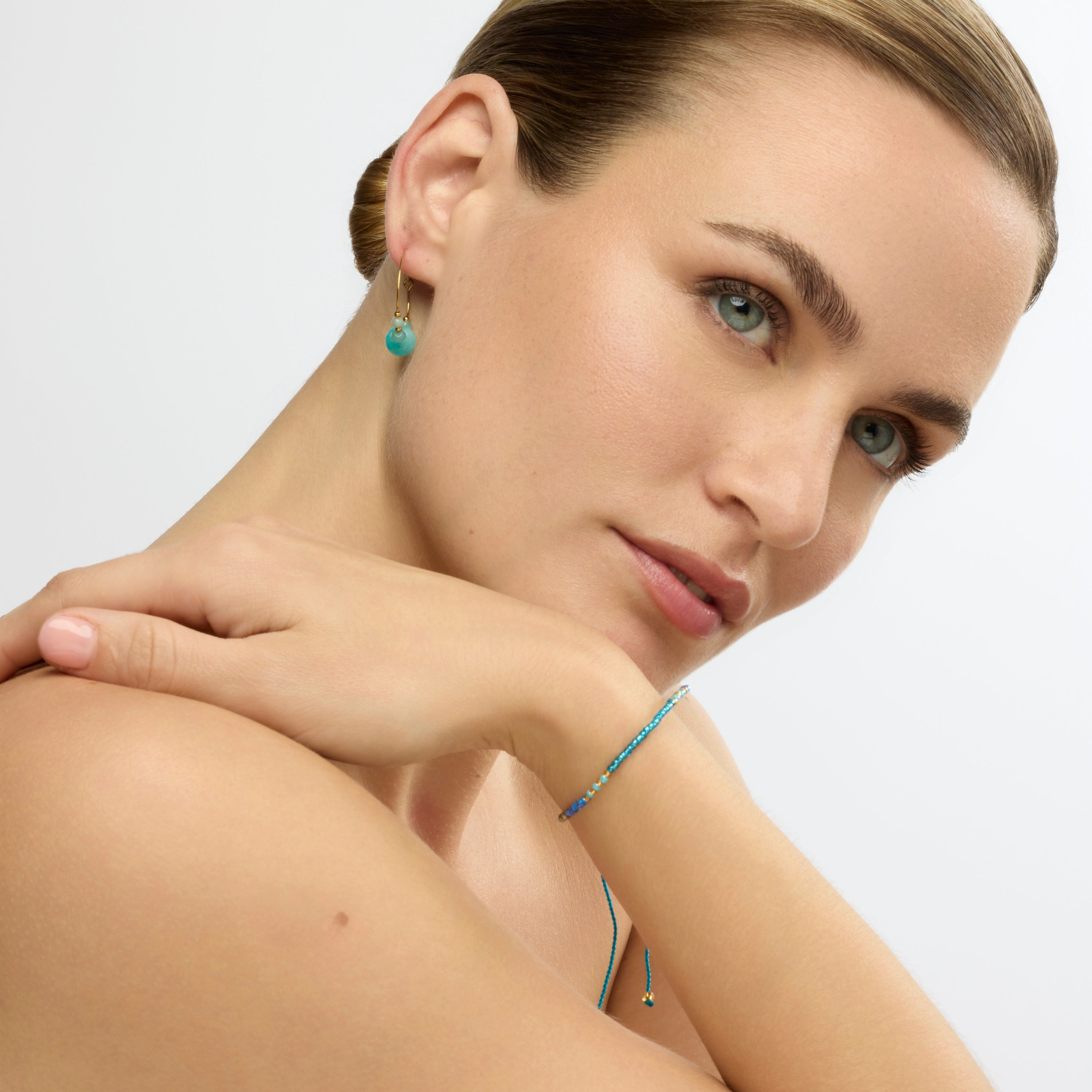 18k yellow gold finish bracelet and Blue Resin - Lisira