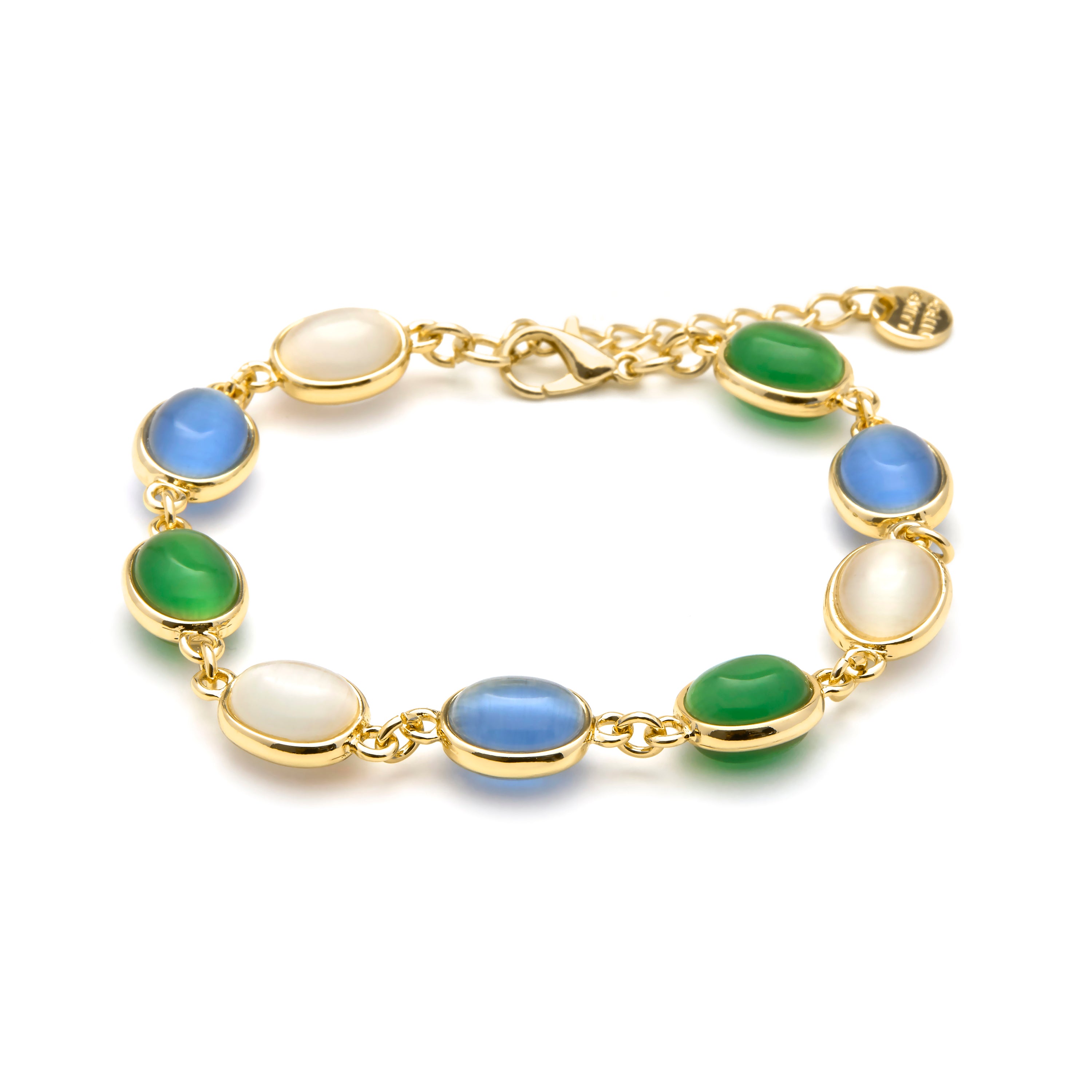 Pulsera de Ojo de Gato Multicolor acabado en oro amarillo 18k - Zaphis