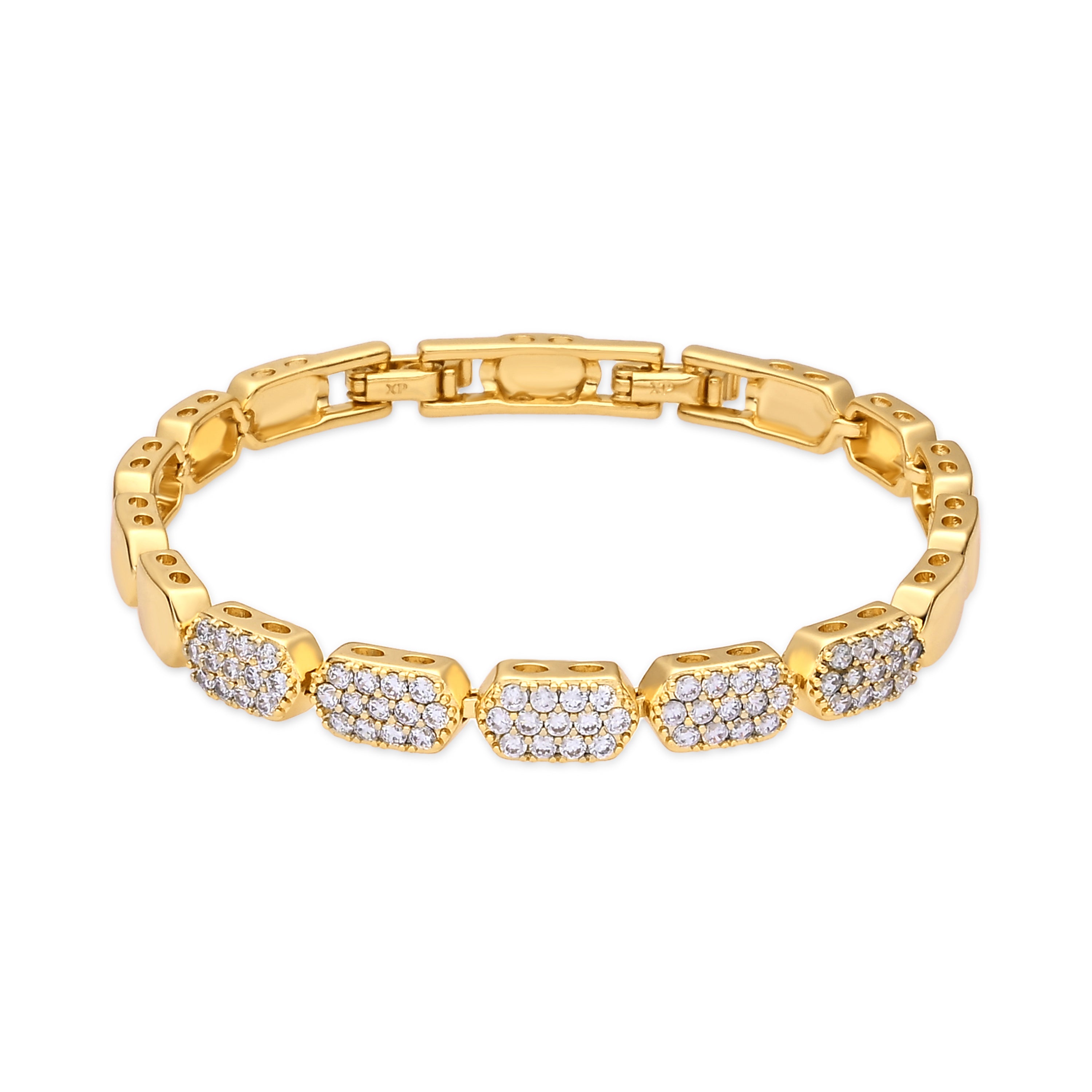Pulsera de Circonita Brillante acabado en oro amarillo de 18k - Lex