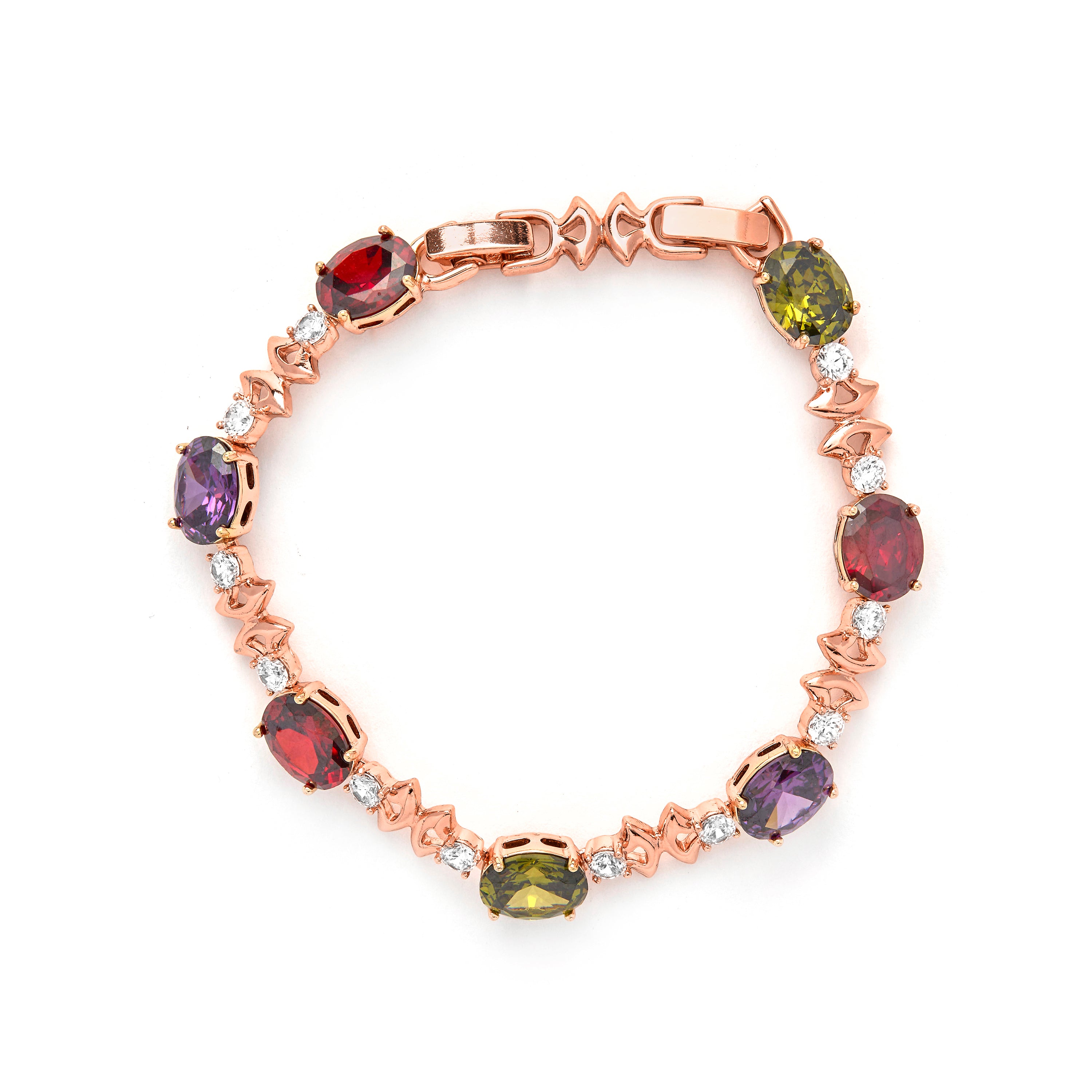 Pulsera de Circonita Multicolor acabado en oro amarillo de 18k - Memel