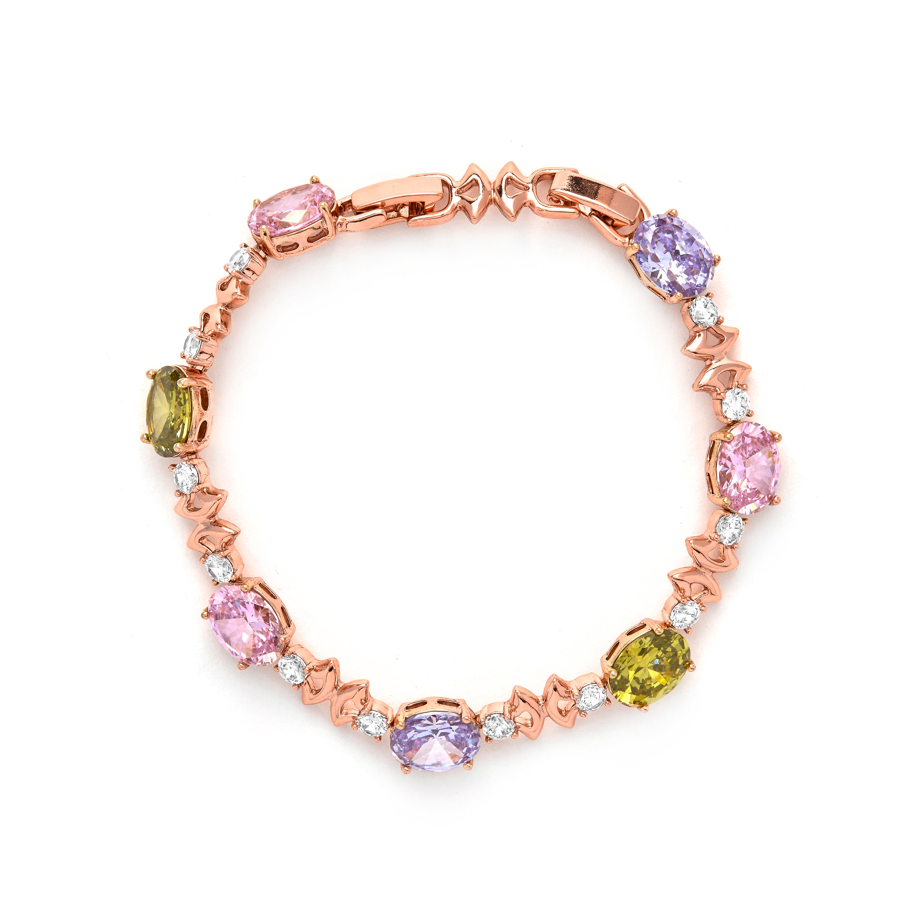 Pulsera de Circonita Multicolor acabado en oro amarillo de 18k - Memel