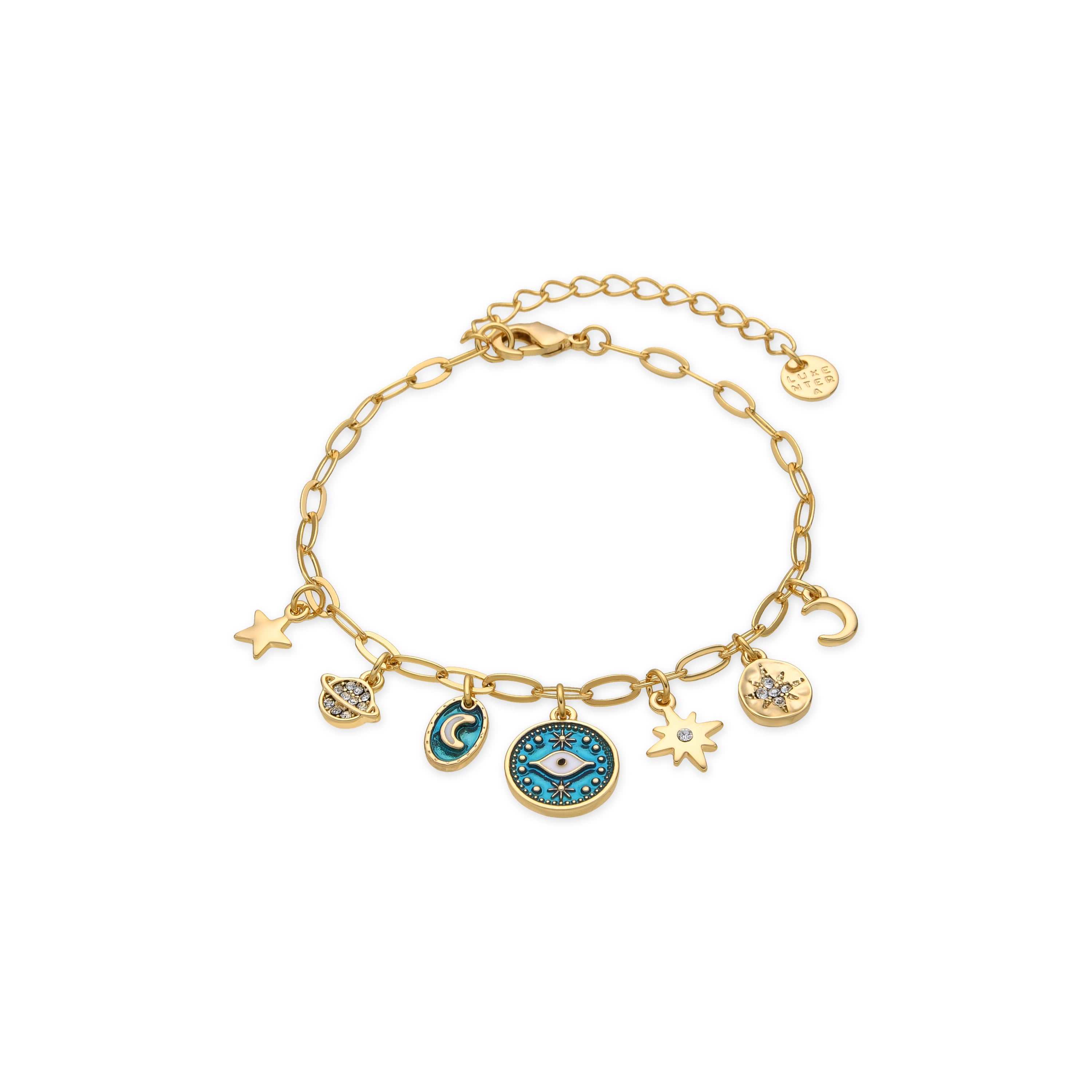 Bracciale finitura oro giallo 18k e Resina Blu - Wiwik