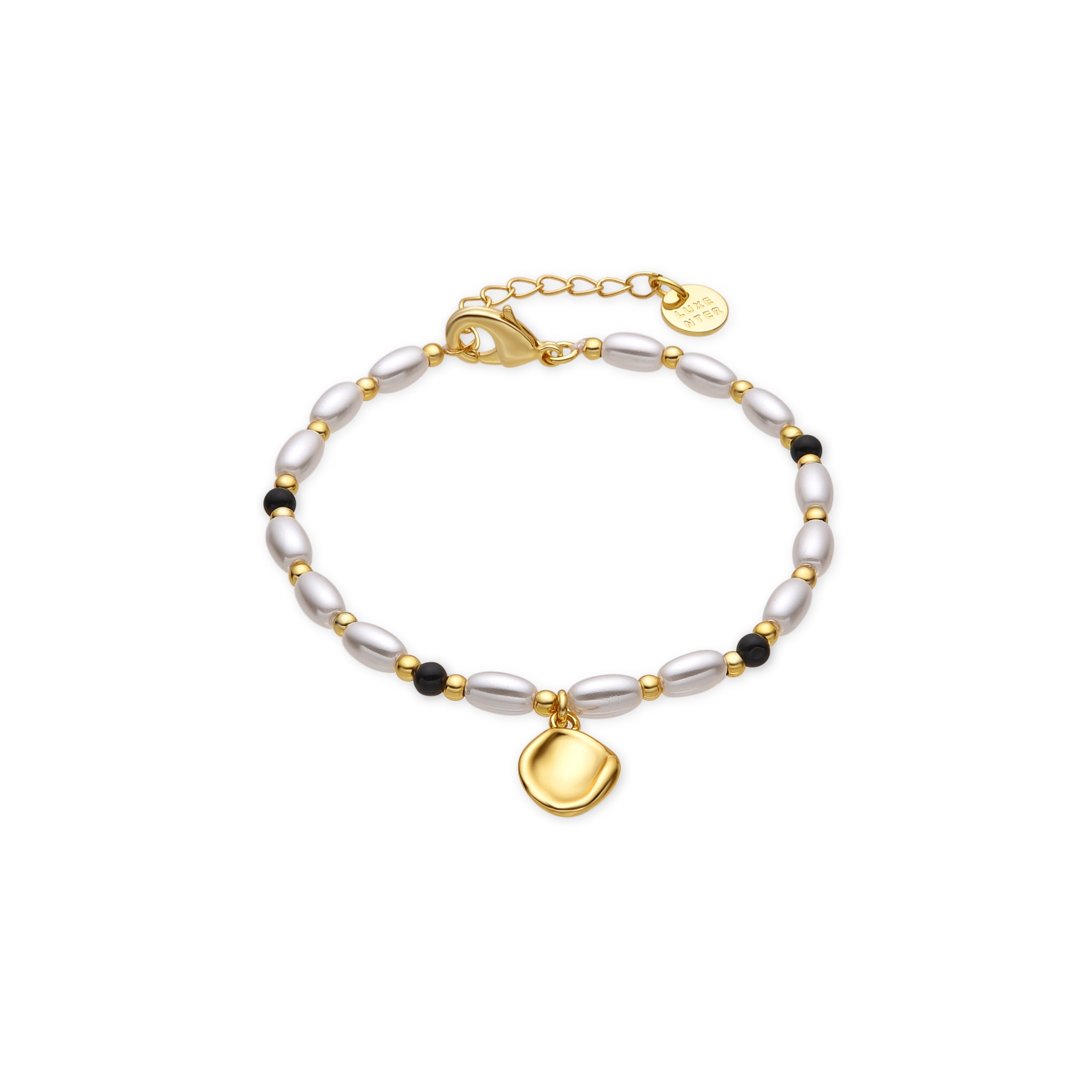 Pulsera con Perla Blanca acabado oro 18k - Zizi