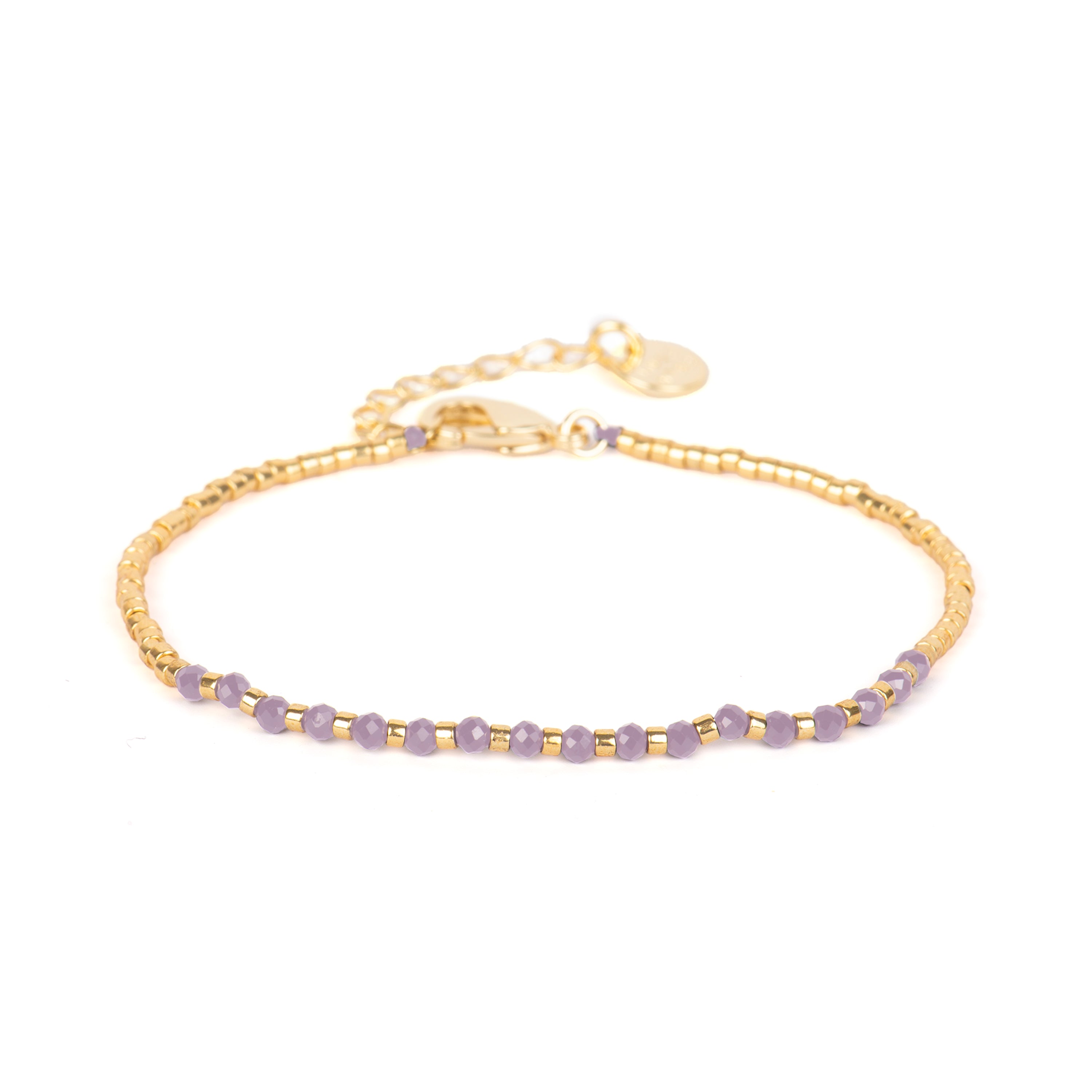 Pulsera acabado oro amarillo de 18k y Circonita Amatista - Thraya