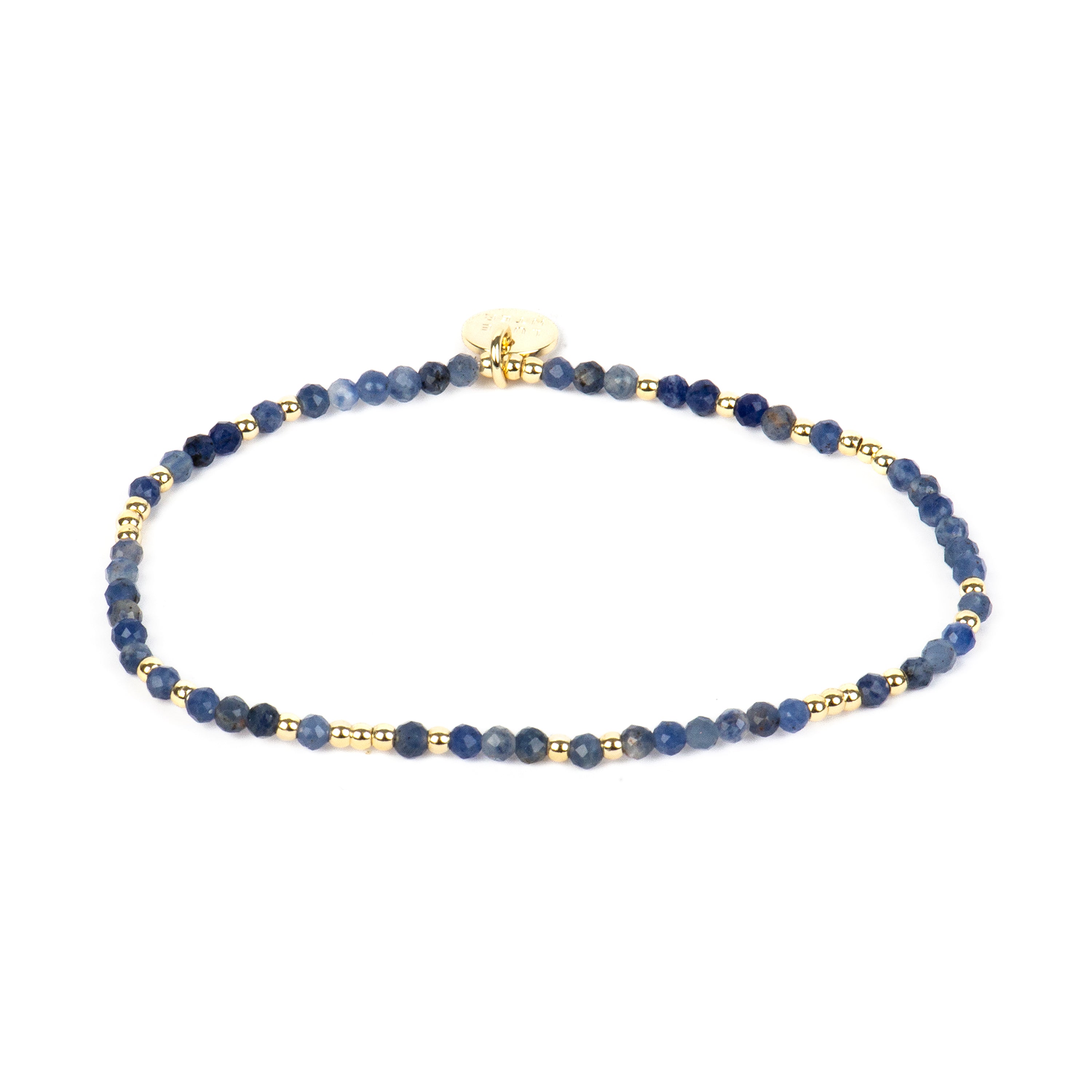 Pulsera acabado oro amarillo de 18k y Sodalita - Midxi