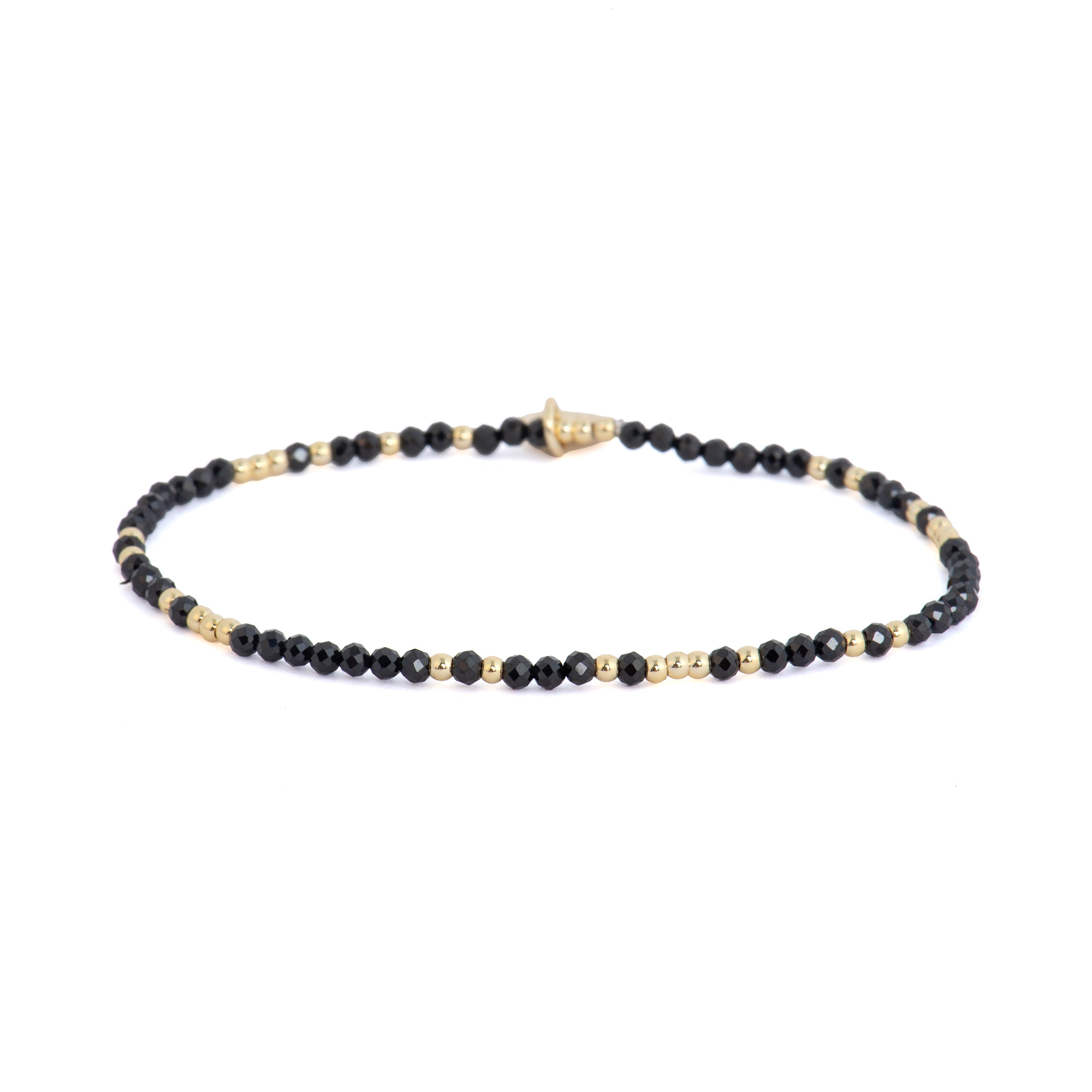 Pulsera acabado oro amarillo de 18k y Cuarzo Hidrotermal Onix - Midxi