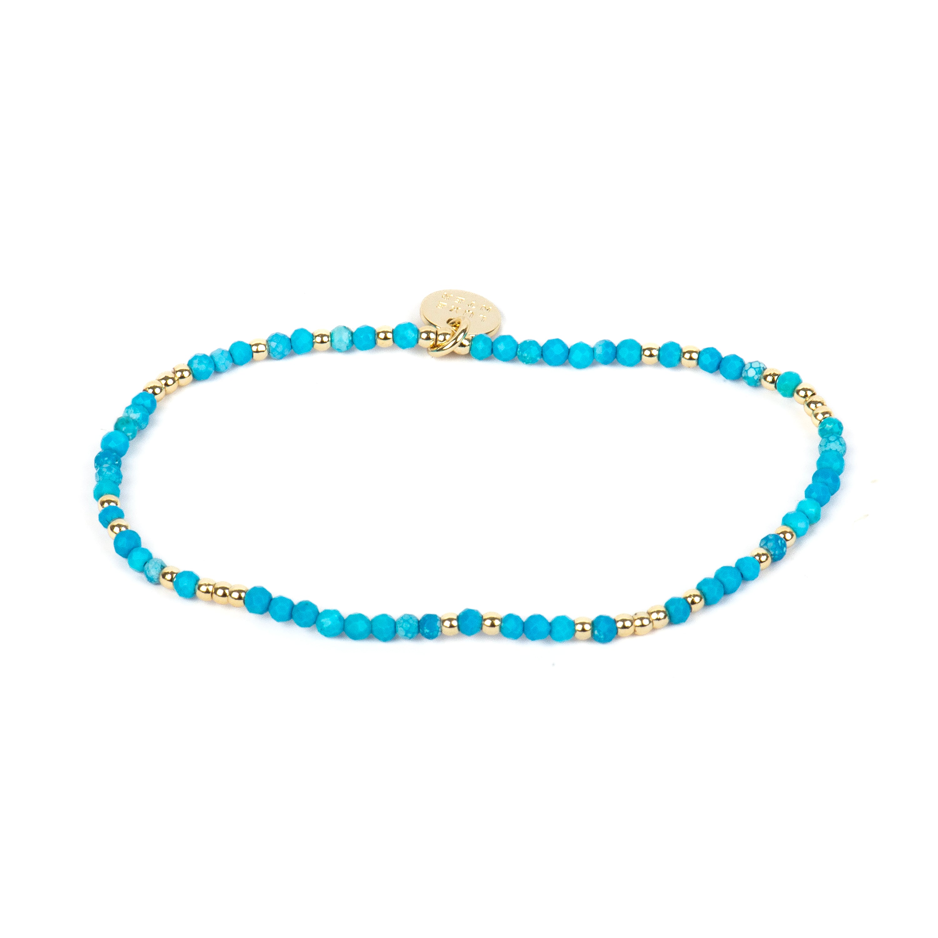 Pulsera acabado oro amarillo de 18k y Turquesa - Midxi