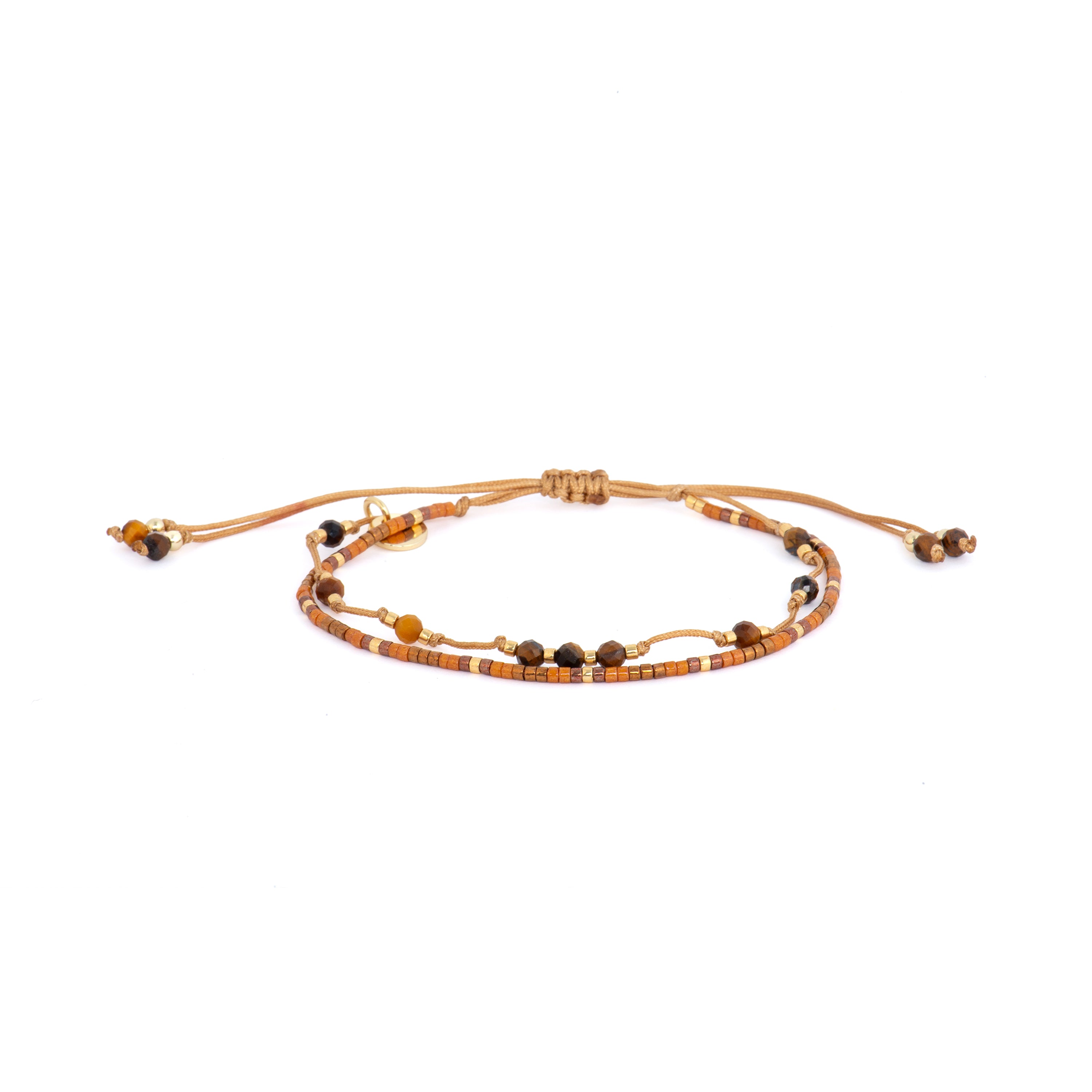 Pulsera acabado oro amarillo de 18k y Ojo de Tigre - Shyo