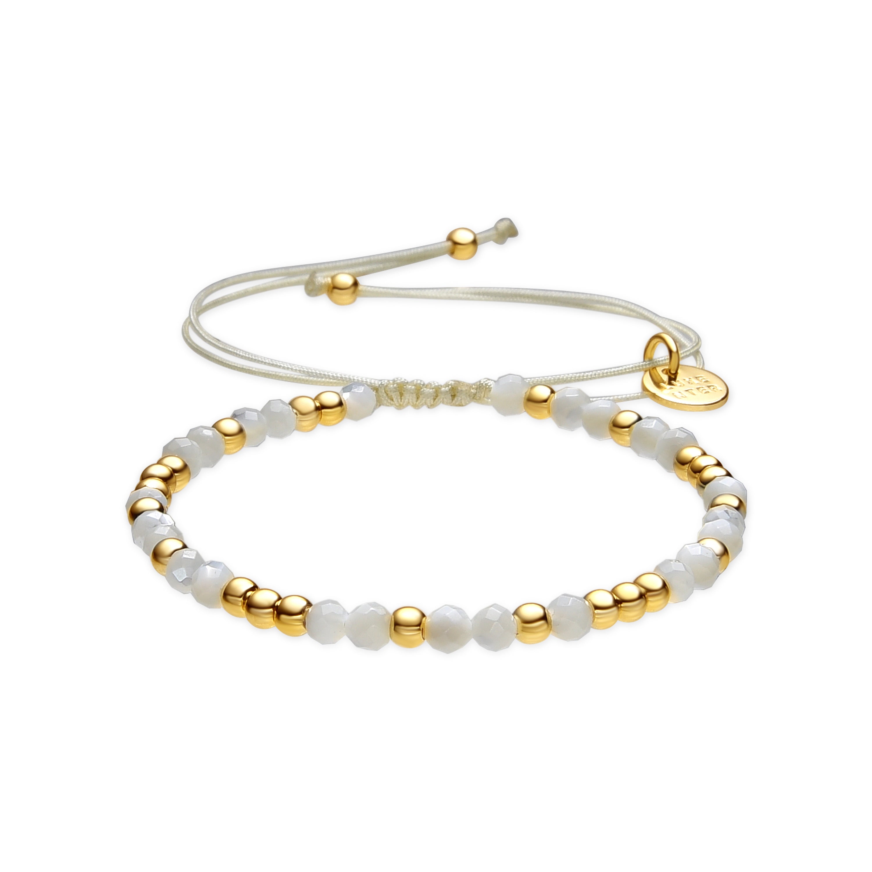 Pulsera acabado oro amarillo de 18k y Madreperla Blanca - Likah