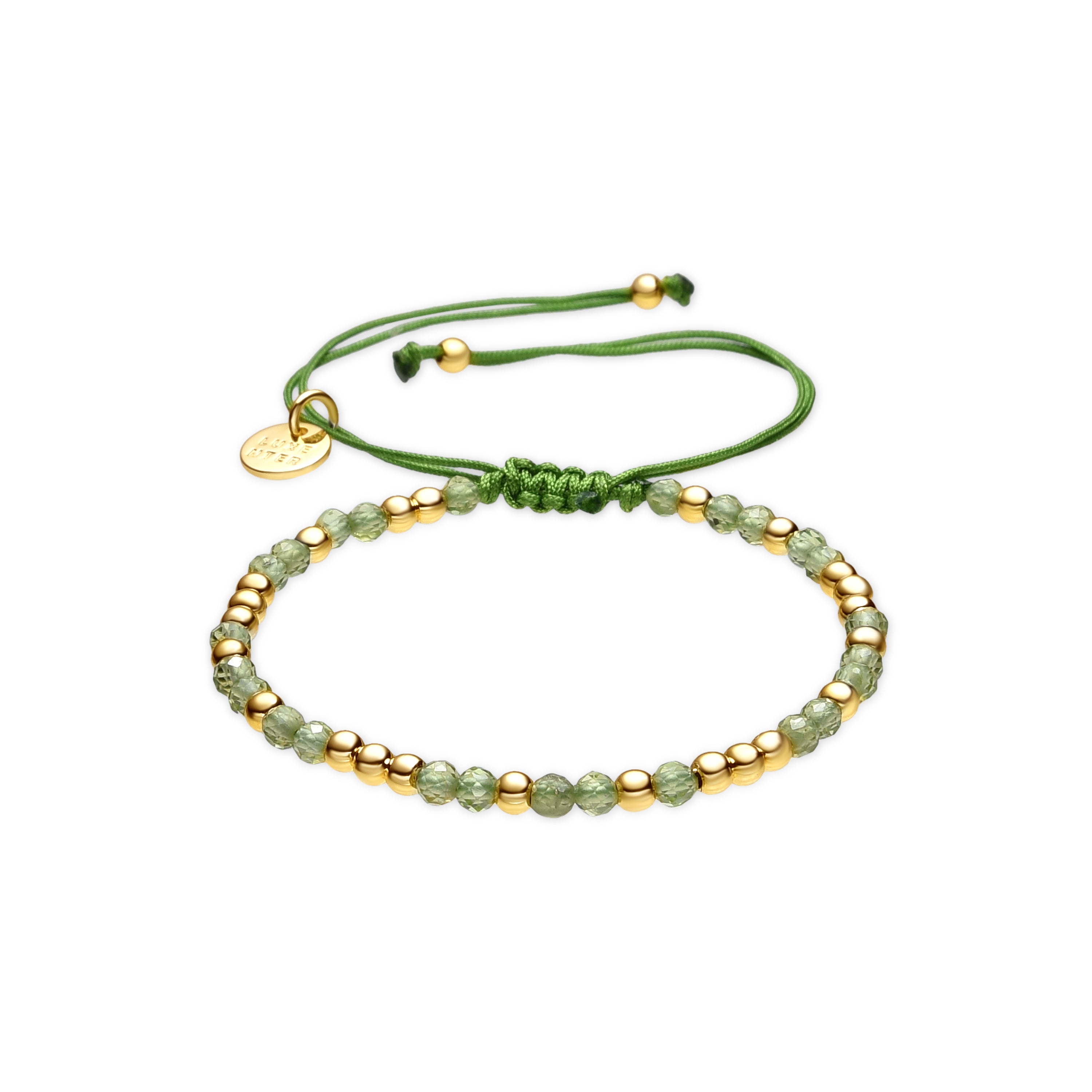 Pulsera acabado oro amarillo de 18k y Circonita Peridoto - Likah