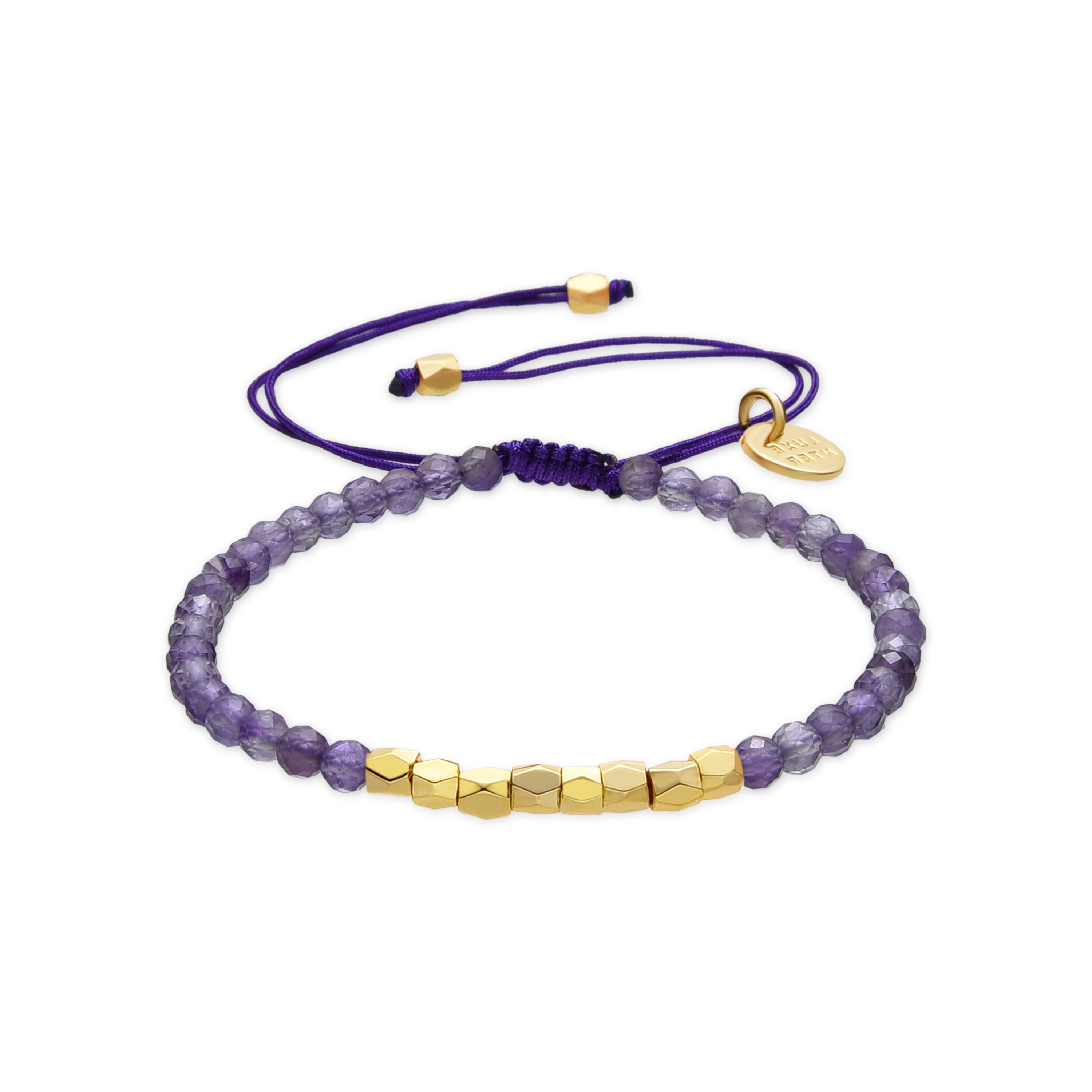 Pulsera acabado oro amarillo de 18k y Amatista Natural - Likah