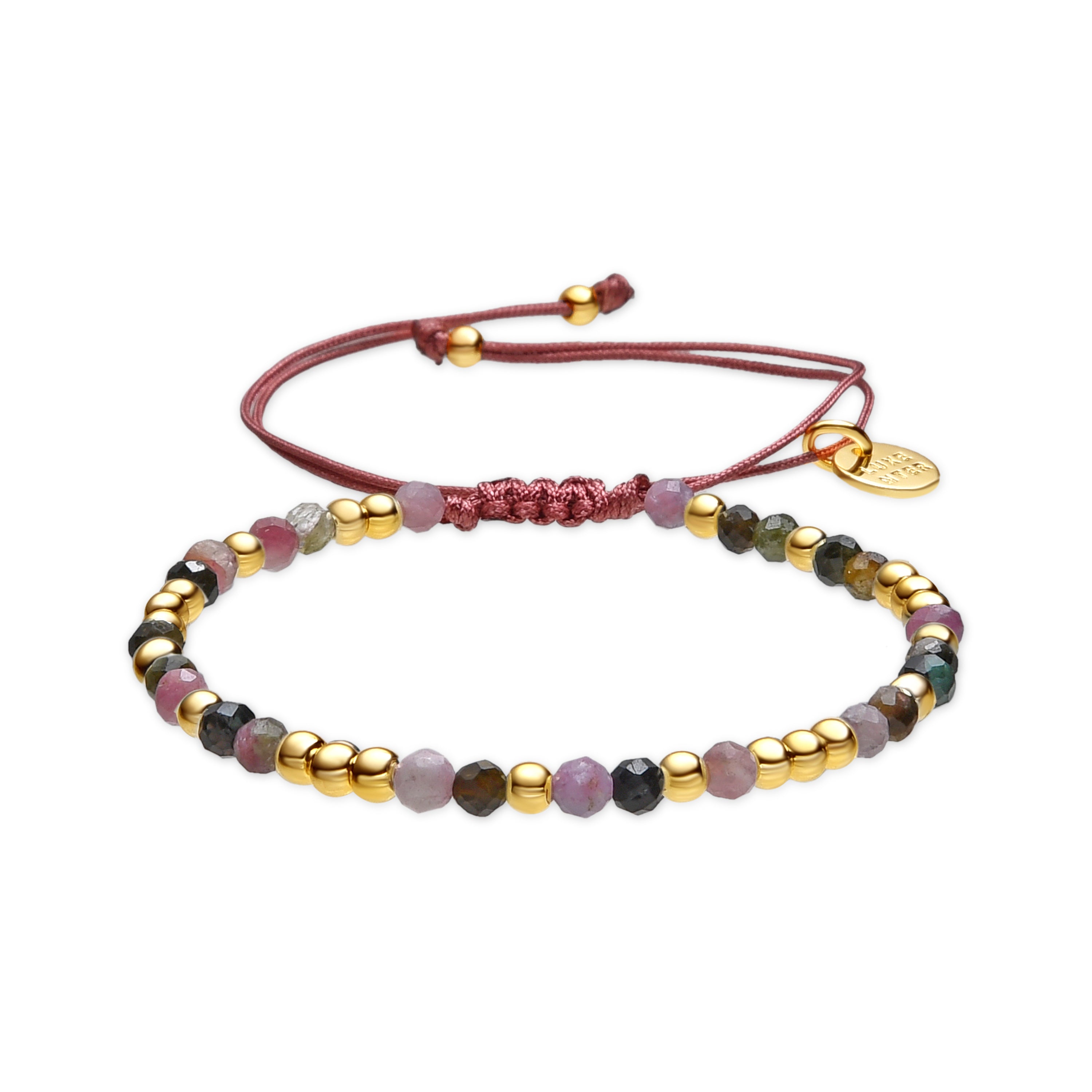 Pulsera acabado oro amarillo de 18k y Turmalina Multicolor - Likah